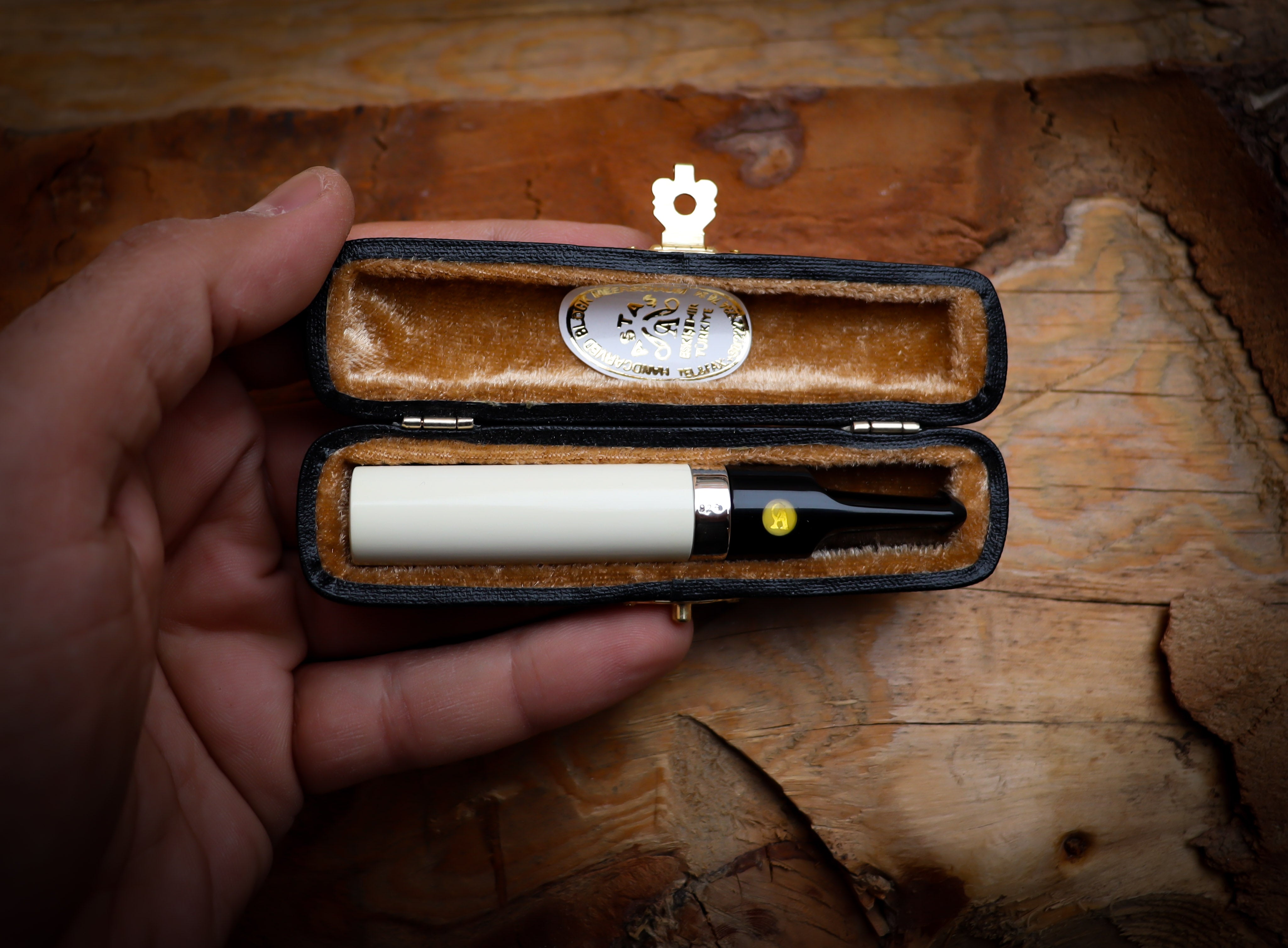 Silver Smooth Special Handmade Cigarette Holder Meerschaum Pipe - Astaş Meerschaum