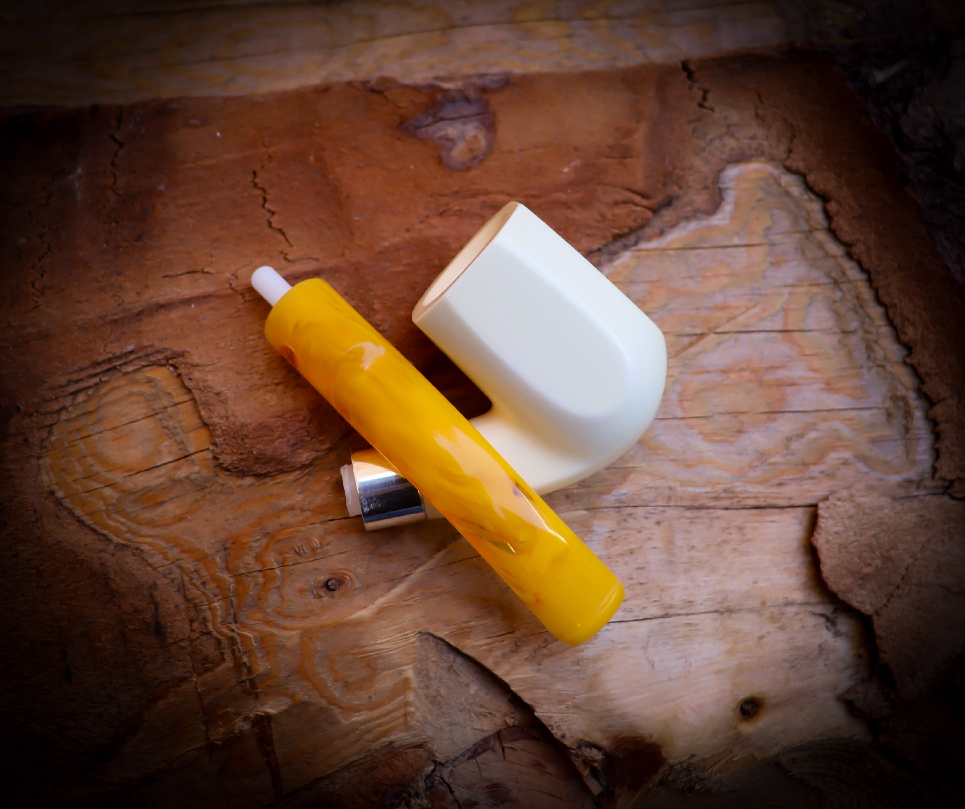 Silver Smooth Special Handmade Panel Meerschaum Pipe With Leather Box- Astaş Meerschaum