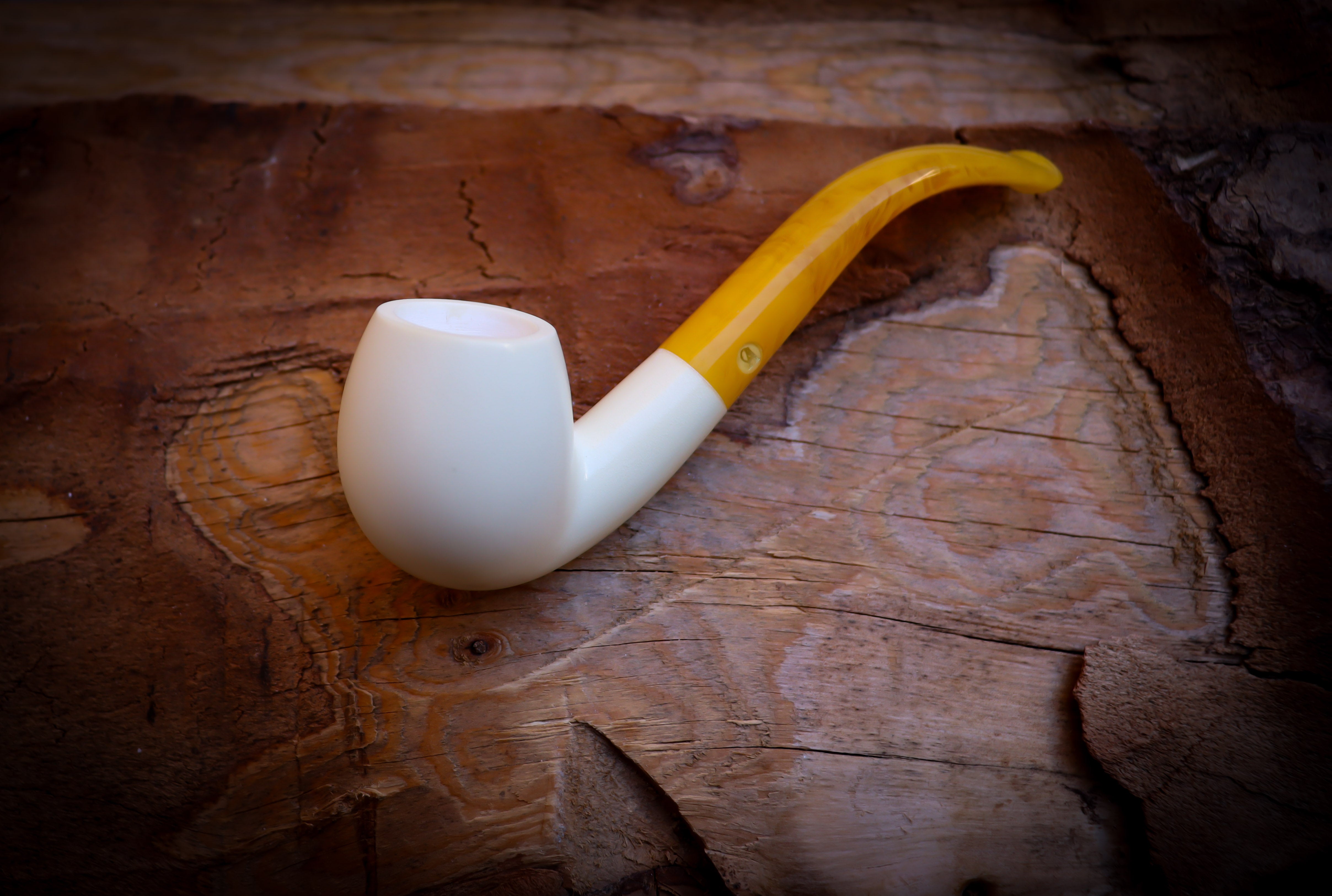 Smooth Special Handmade Apple Meerschaum Pipe With Leather Box- Astaş Meerschaum