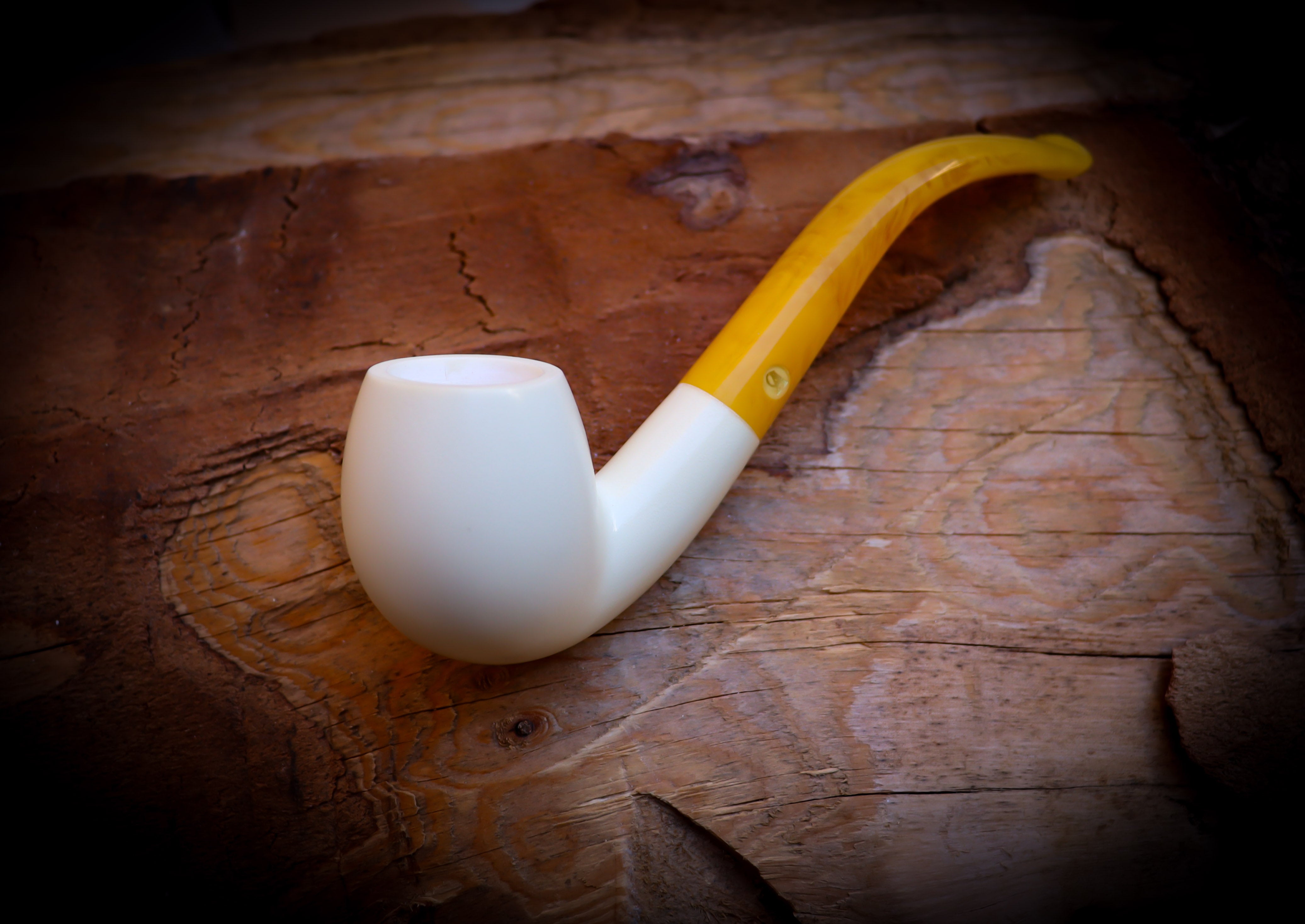 Smooth Special Handmade Apple Meerschaum Pipe With Leather Box- Astaş Meerschaum