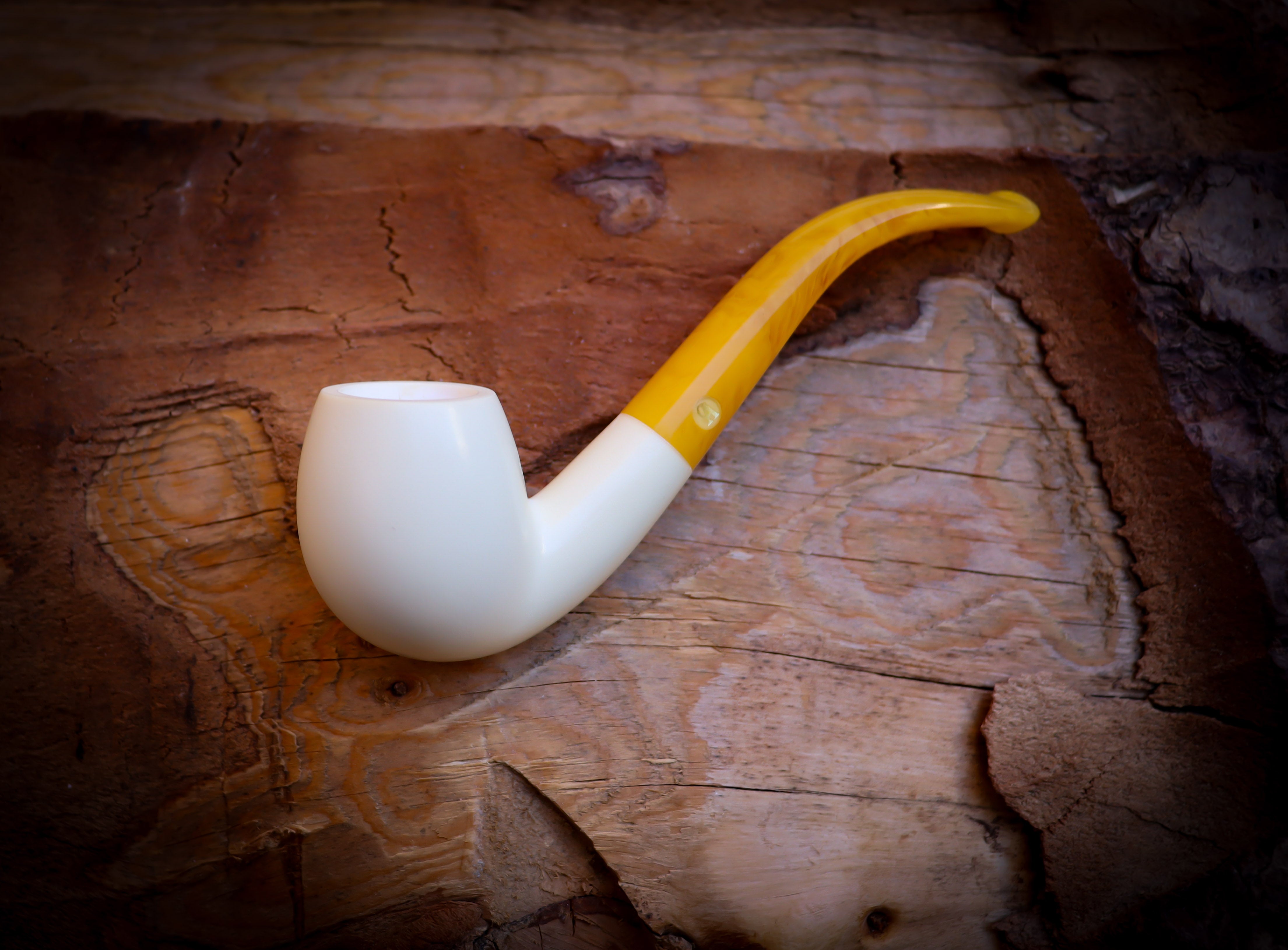 Smooth Special Handmade Apple Meerschaum Pipe With Leather Box- Astaş Meerschaum