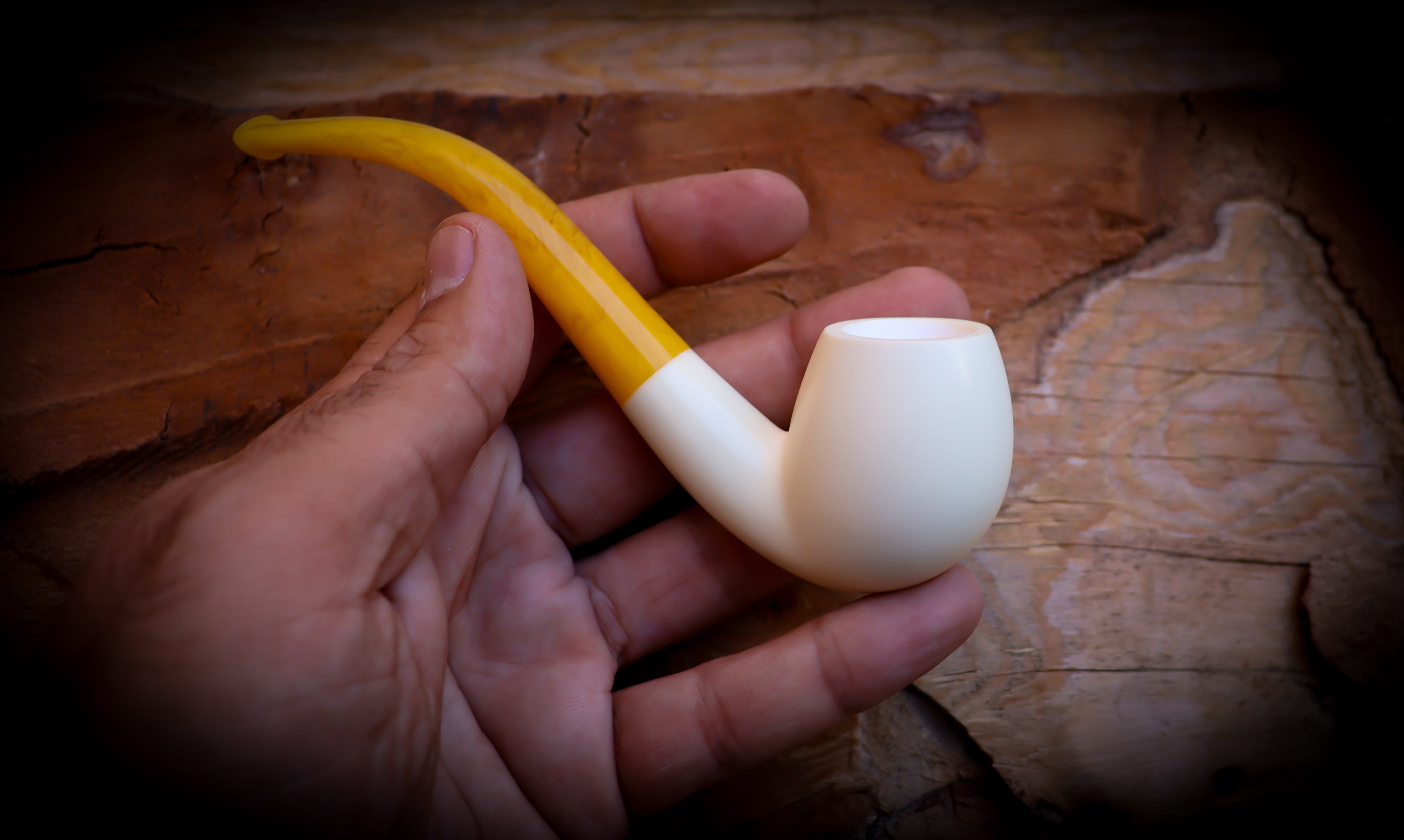 Smooth Special Handmade Apple Meerschaum Pipe With Leather Box- Astaş Meerschaum