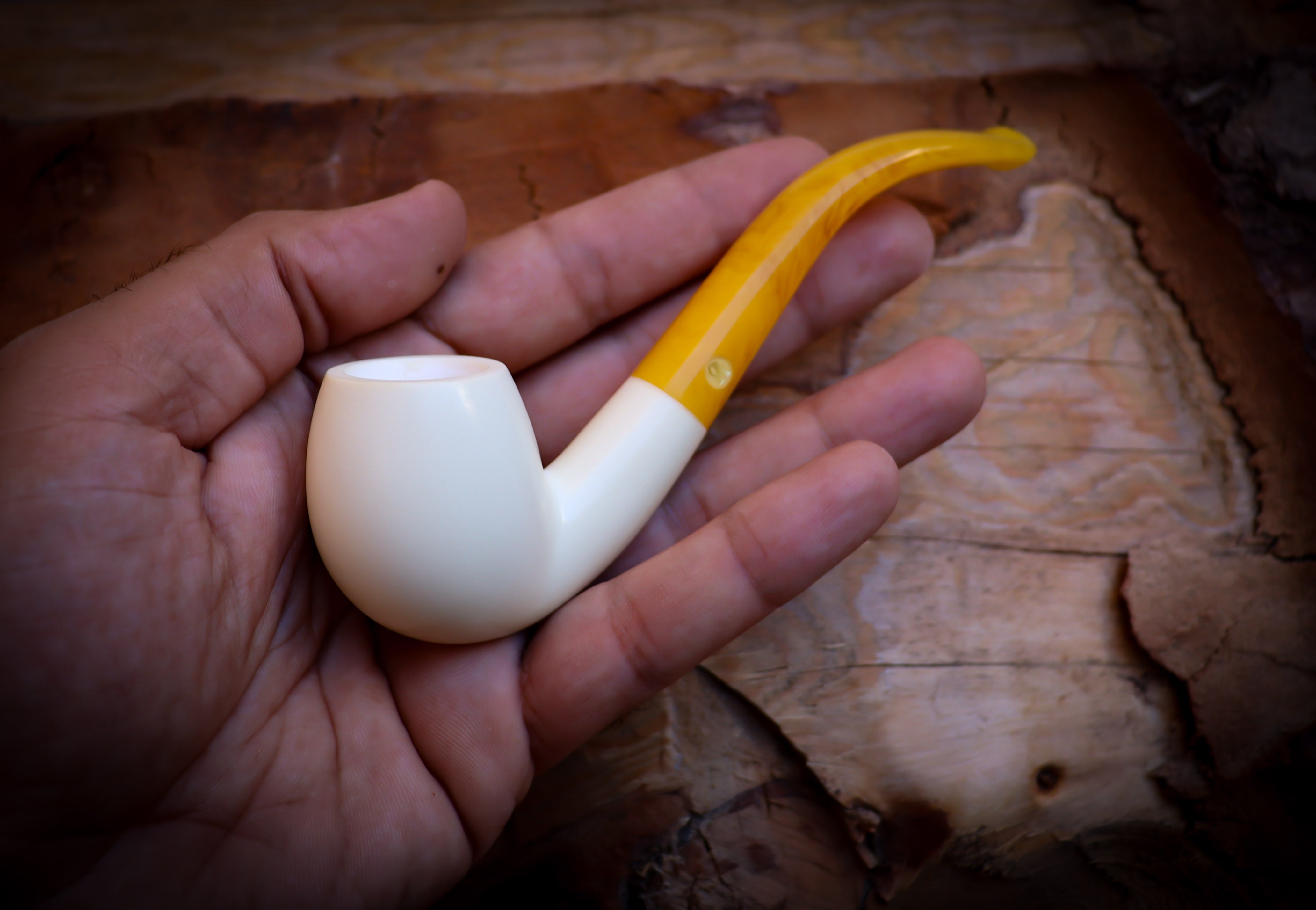 Smooth Special Handmade Apple Meerschaum Pipe With Leather Box- Astaş Meerschaum
