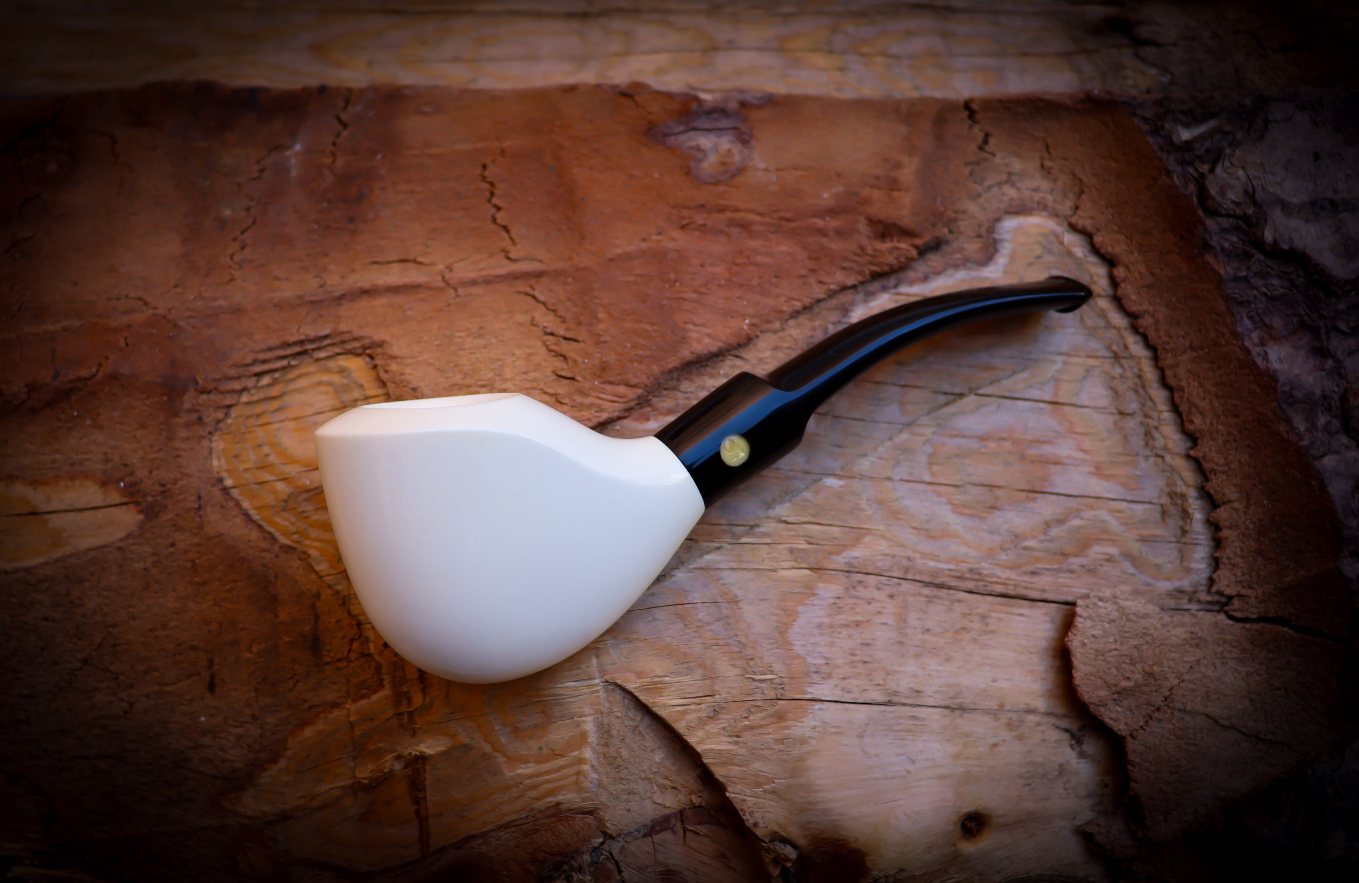 Smooth Special Handmade Block Meerschaum Pipe With Leather Box- Astaş Meerschaum