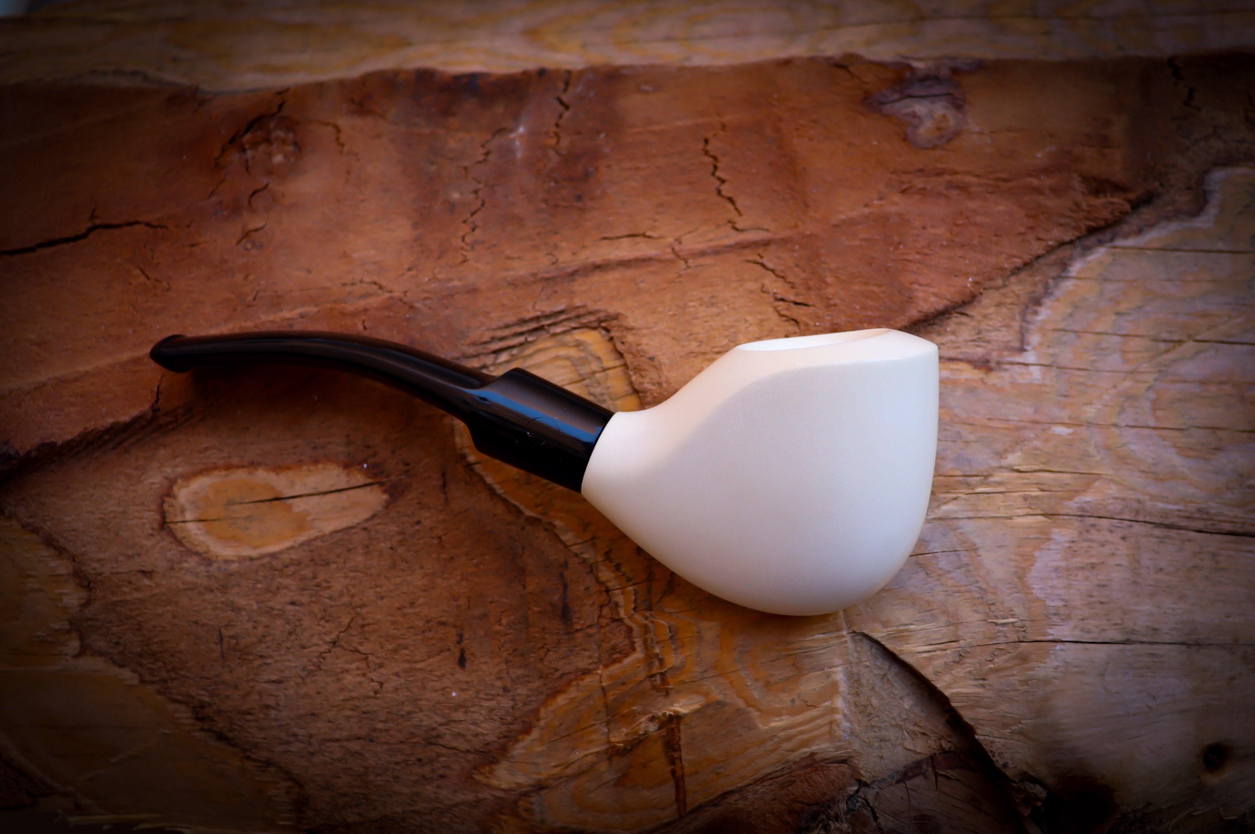 Smooth Special Handmade Block Meerschaum Pipe With Leather Box- Astaş Meerschaum