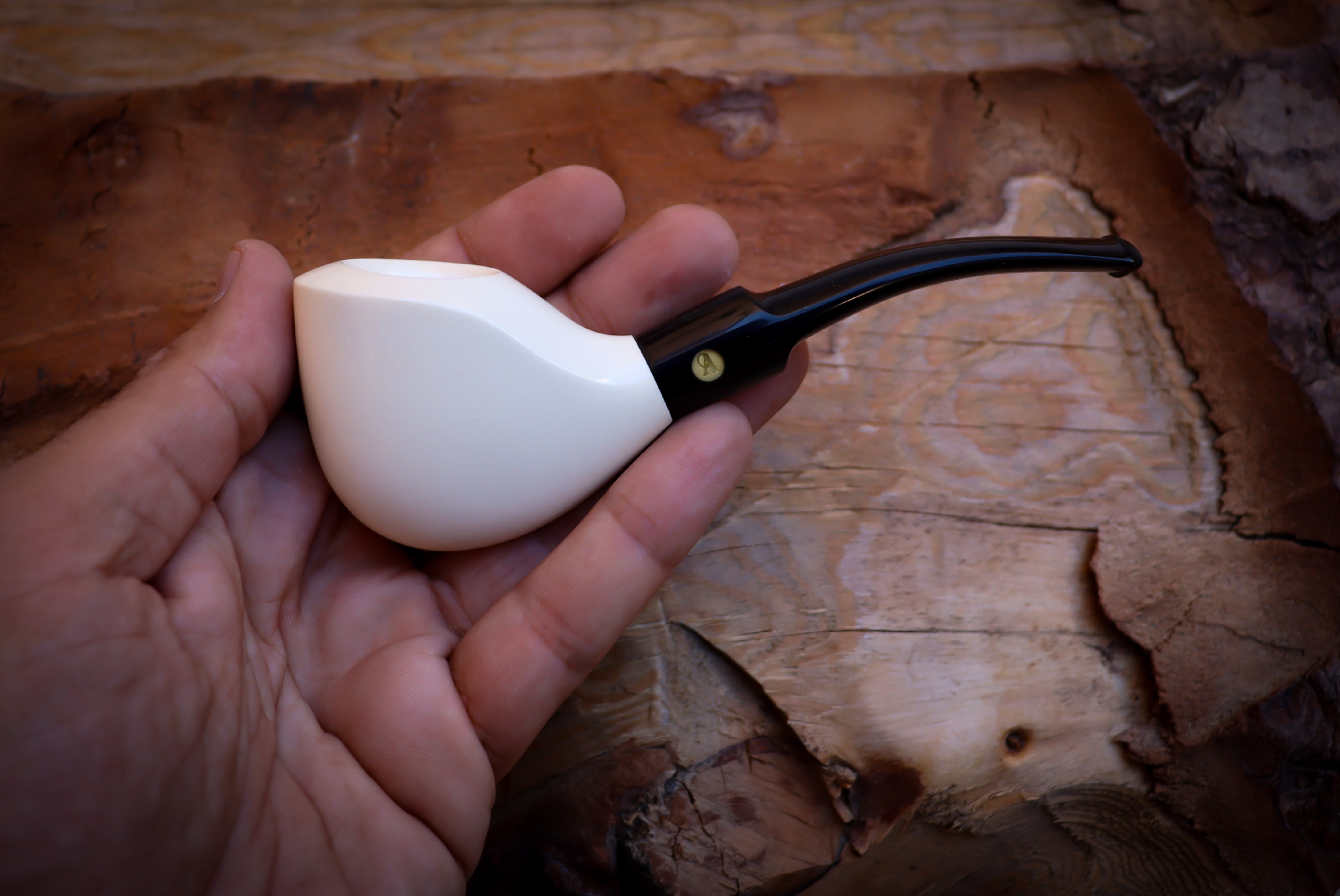 Smooth Special Handmade Block Meerschaum Pipe With Leather Box- Astaş Meerschaum
