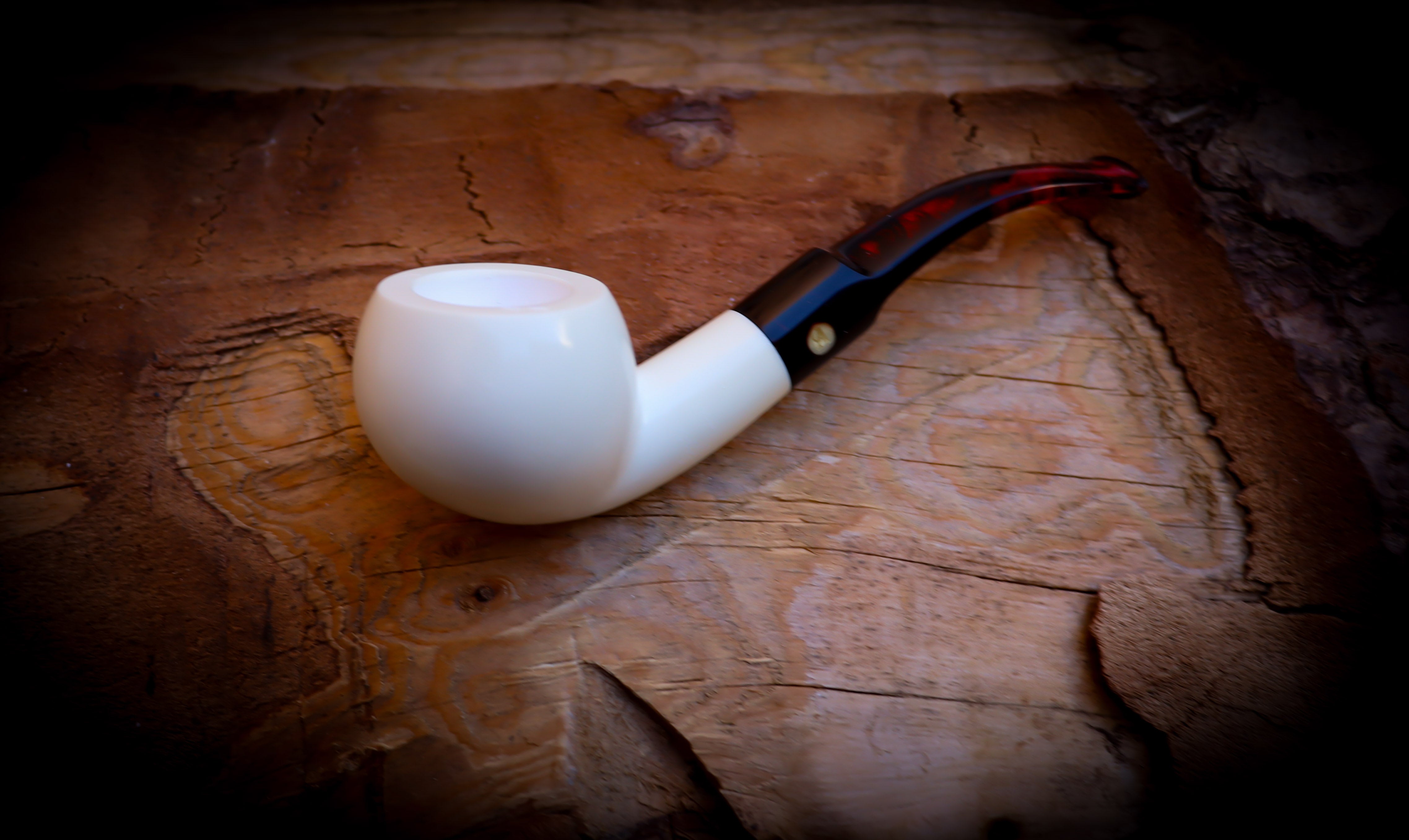 Smooth Special Handmade Block Meerschaum Pipe With Leather Box- Astaş Meerschaum