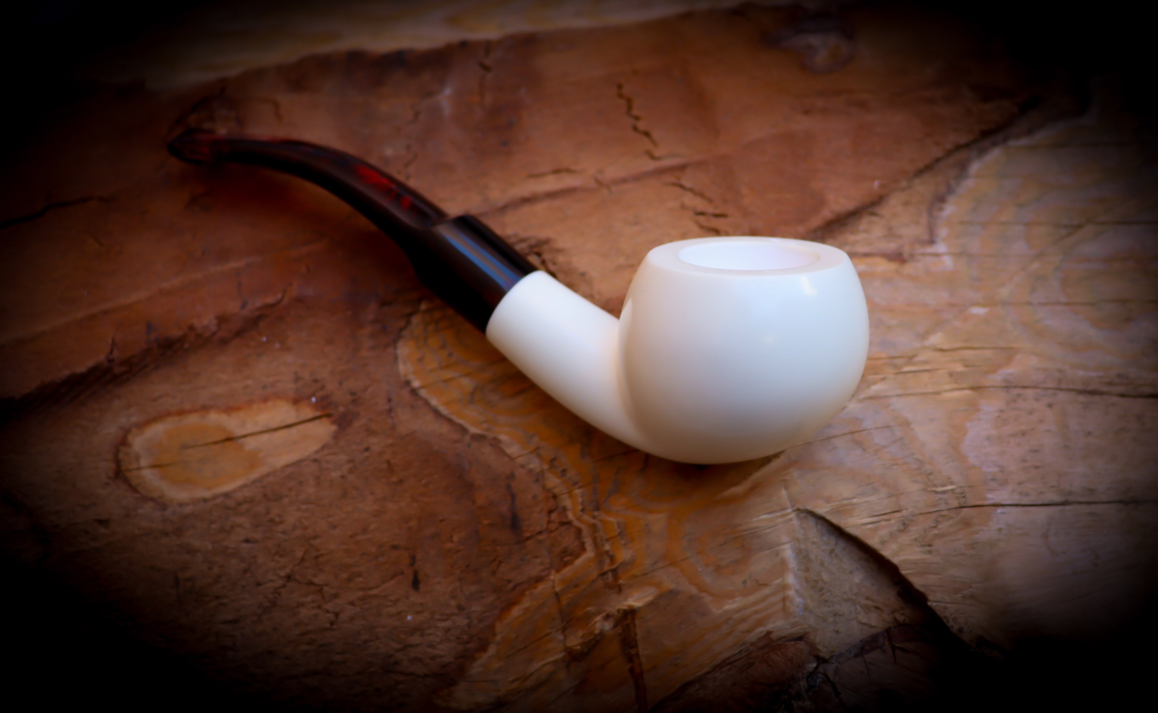 Smooth Special Handmade Block Meerschaum Pipe With Leather Box- Astaş Meerschaum