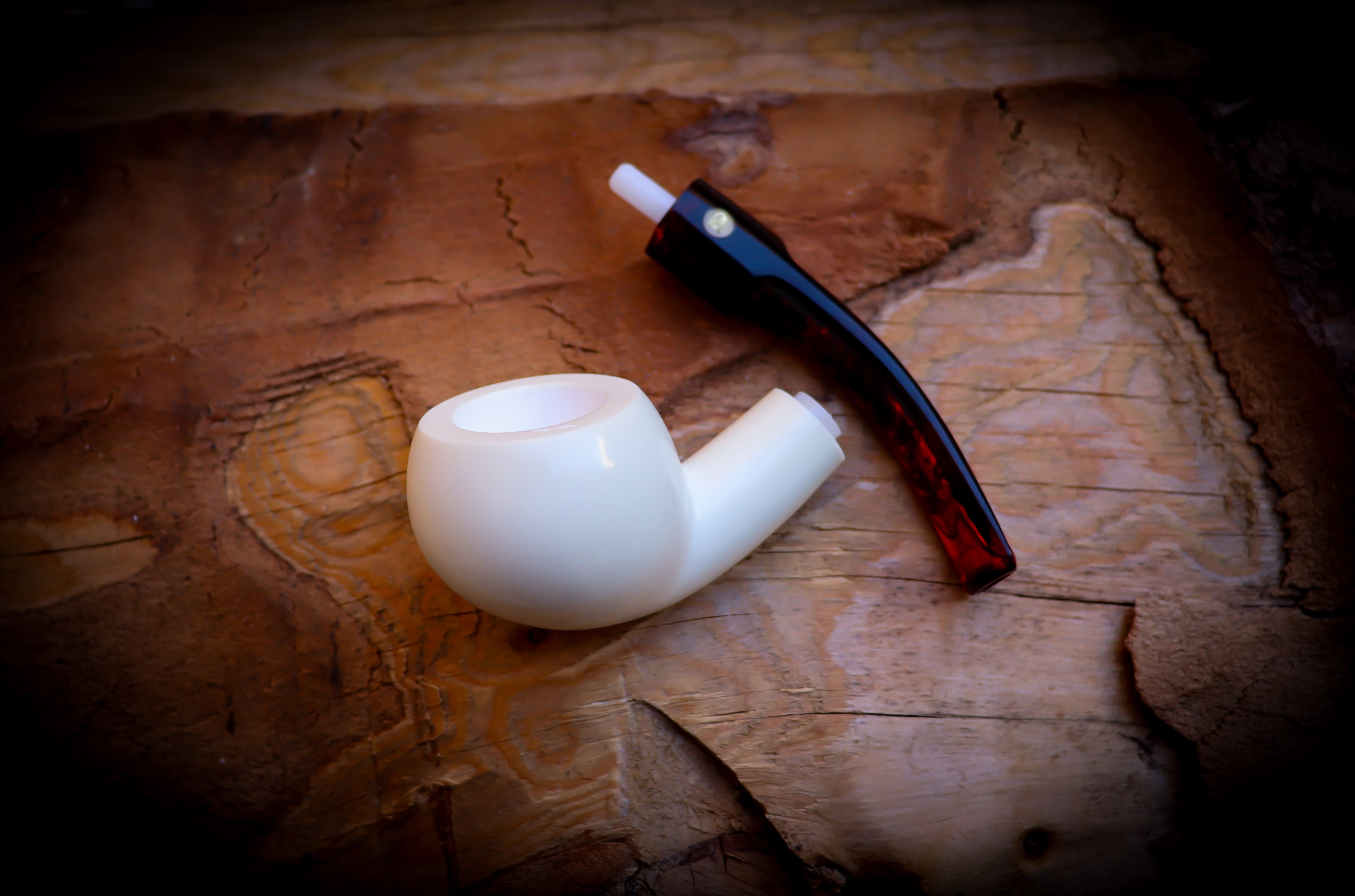 Smooth Special Handmade Block Meerschaum Pipe With Leather Box- Astaş Meerschaum