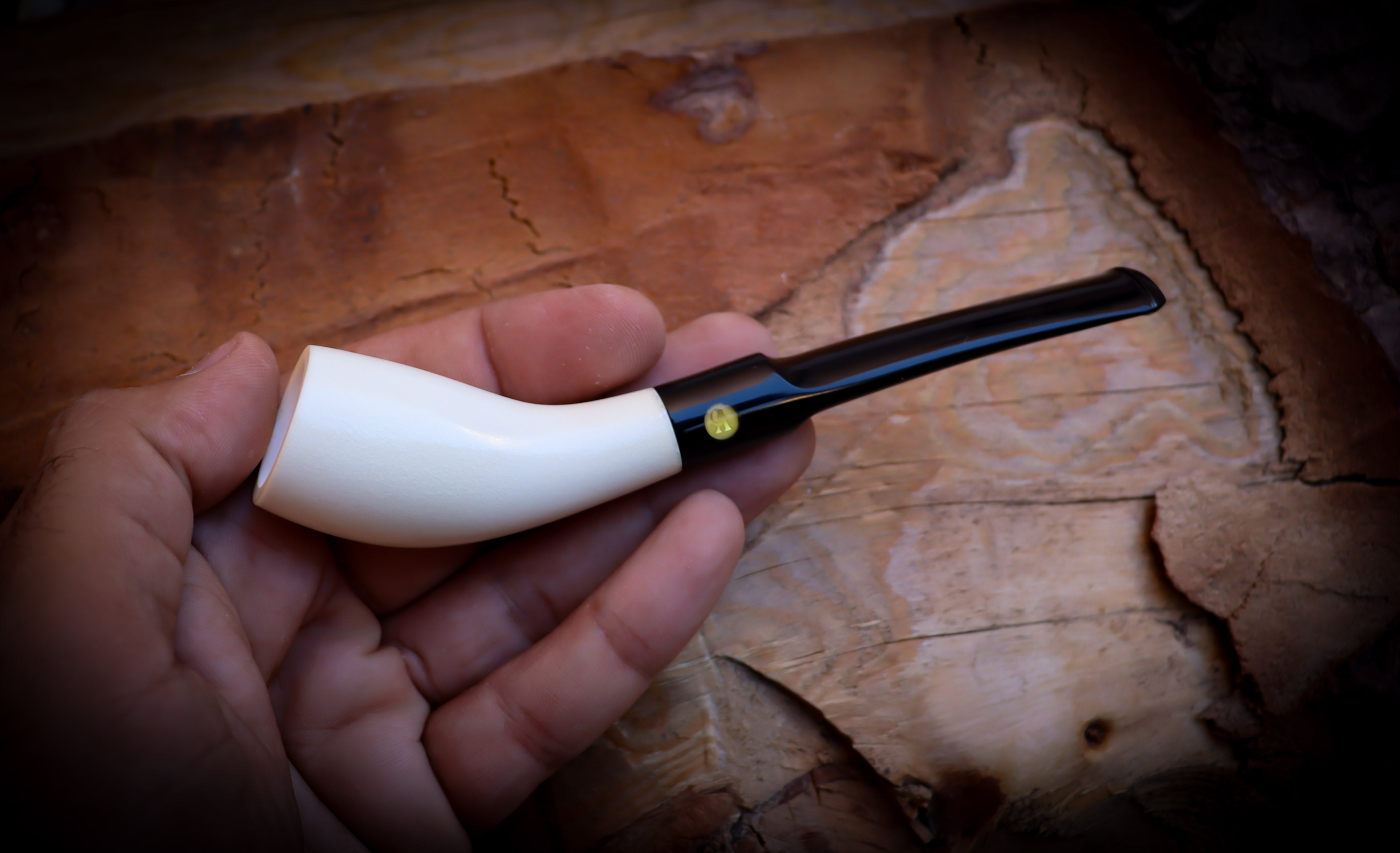 Smooth Handmade Horn Block Meerschaum Pipe with Leather Box – Astaş Meerschaum