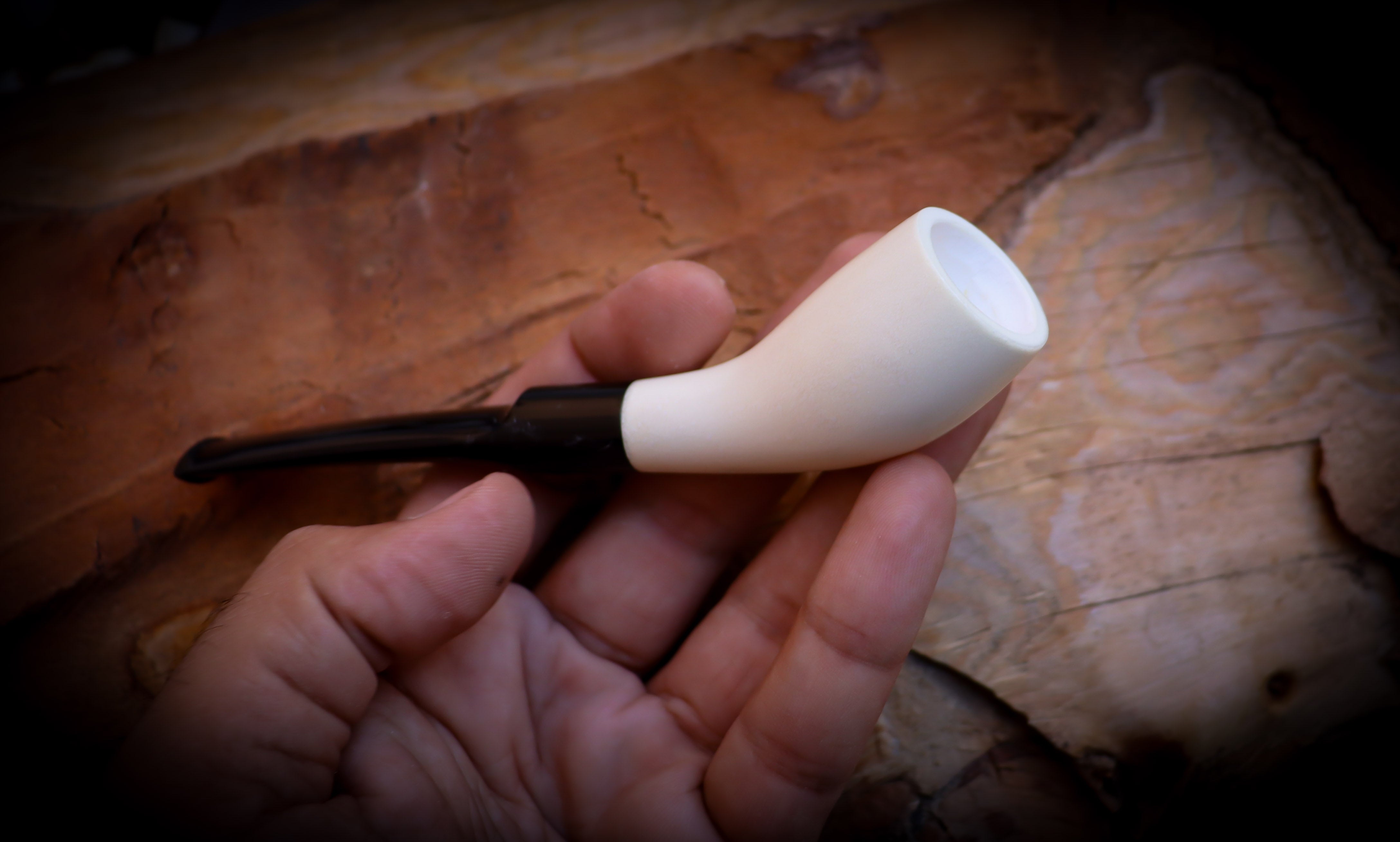 Smooth Handmade Horn Block Meerschaum Pipe with Leather Box – Astaş Meerschaum