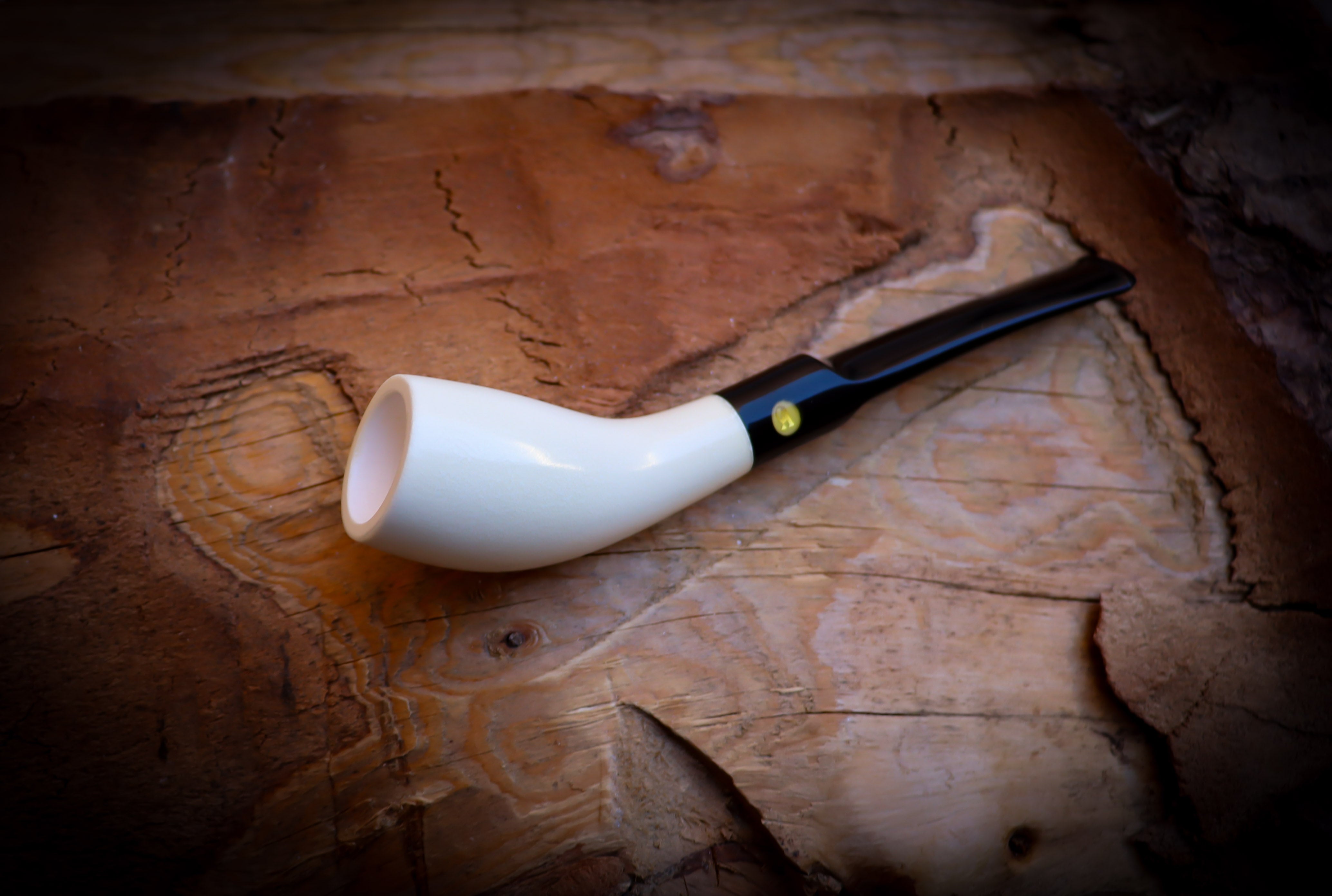 Smooth Handmade Horn Block Meerschaum Pipe with Leather Box – Astaş Meerschaum