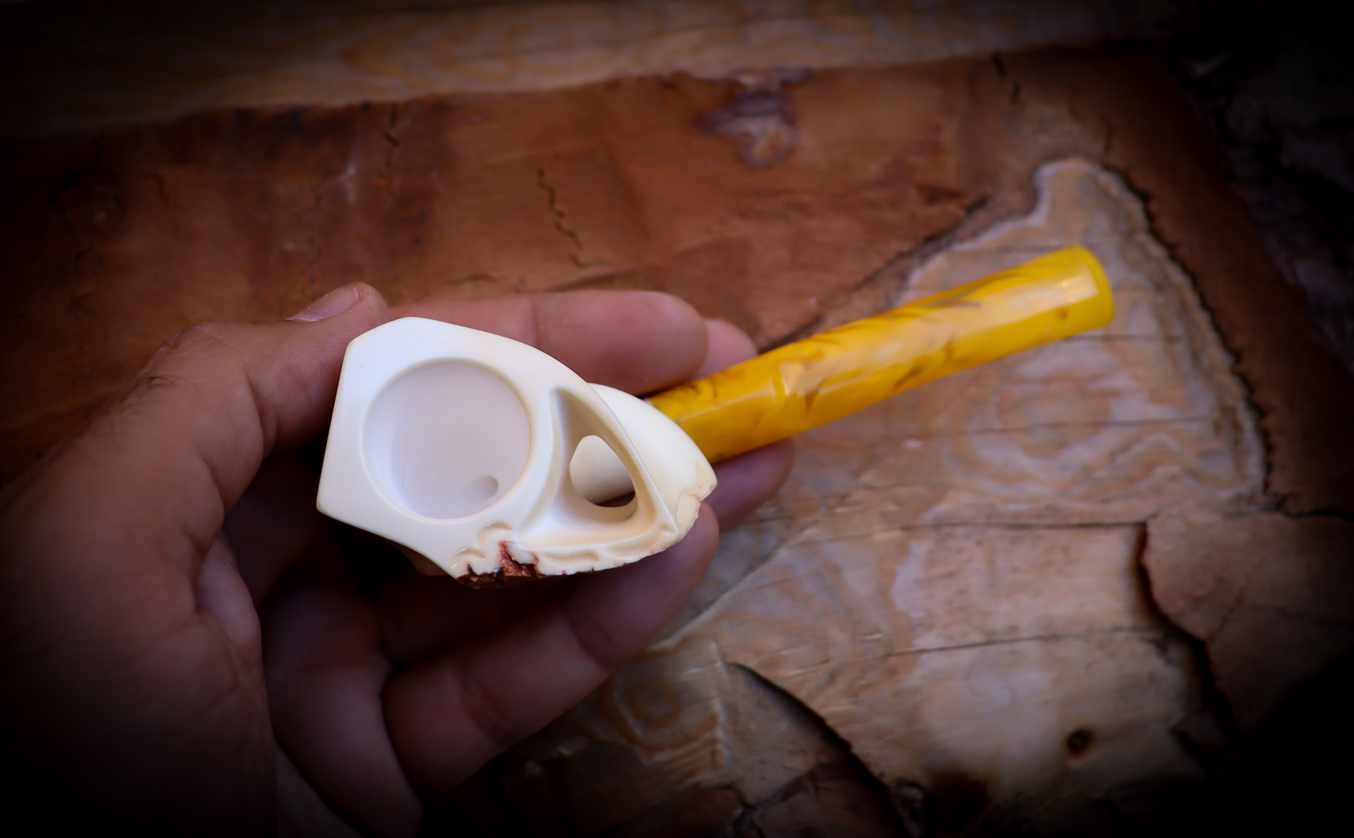 Handcrafted Natural Block Meerschaum Pipe with Leather Case – Astaş Meerschaum