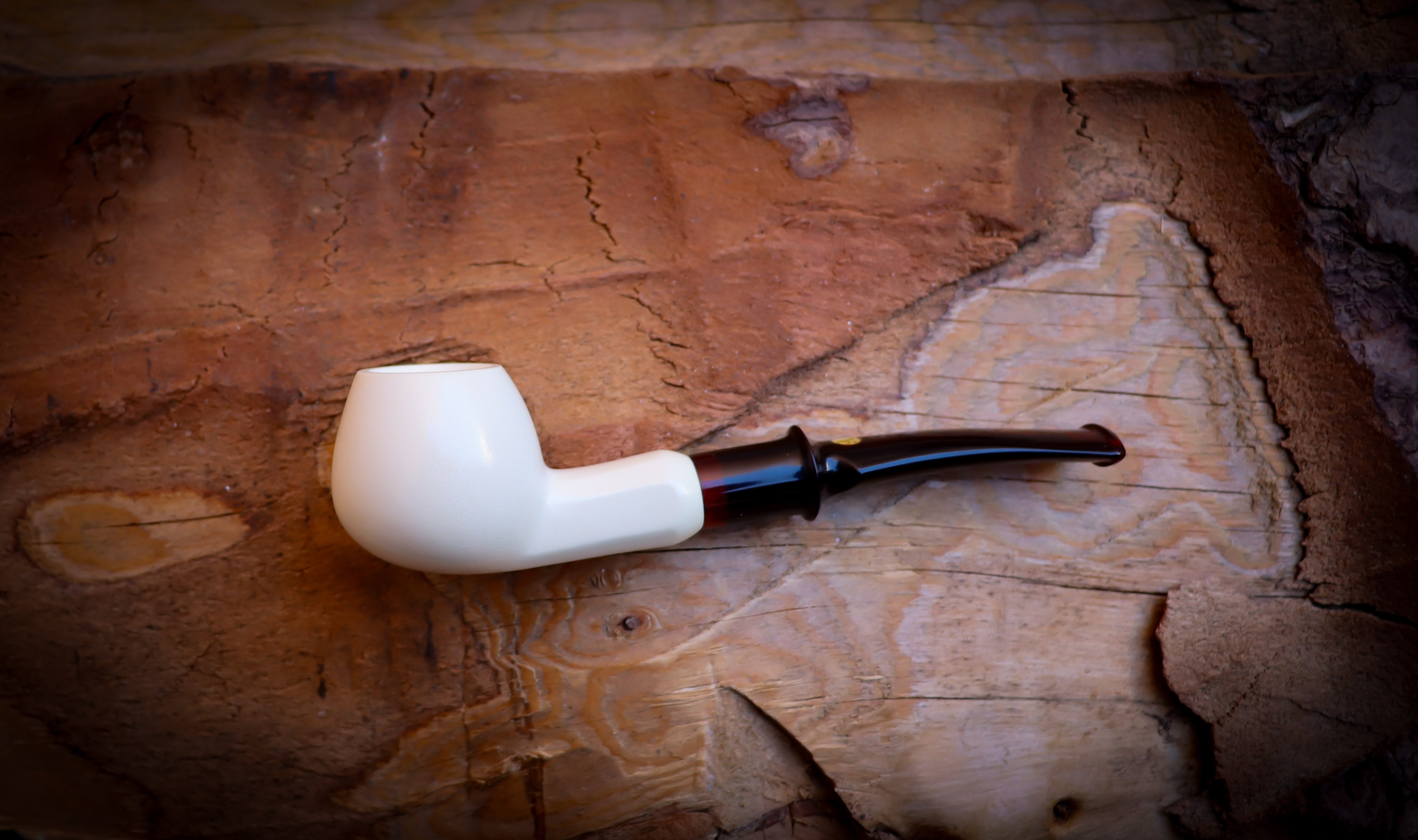 Apple Meerschaum, Smooth Special Handmade Apple Meerschaum Pipe With Leather Box- Astaş Meerschaum