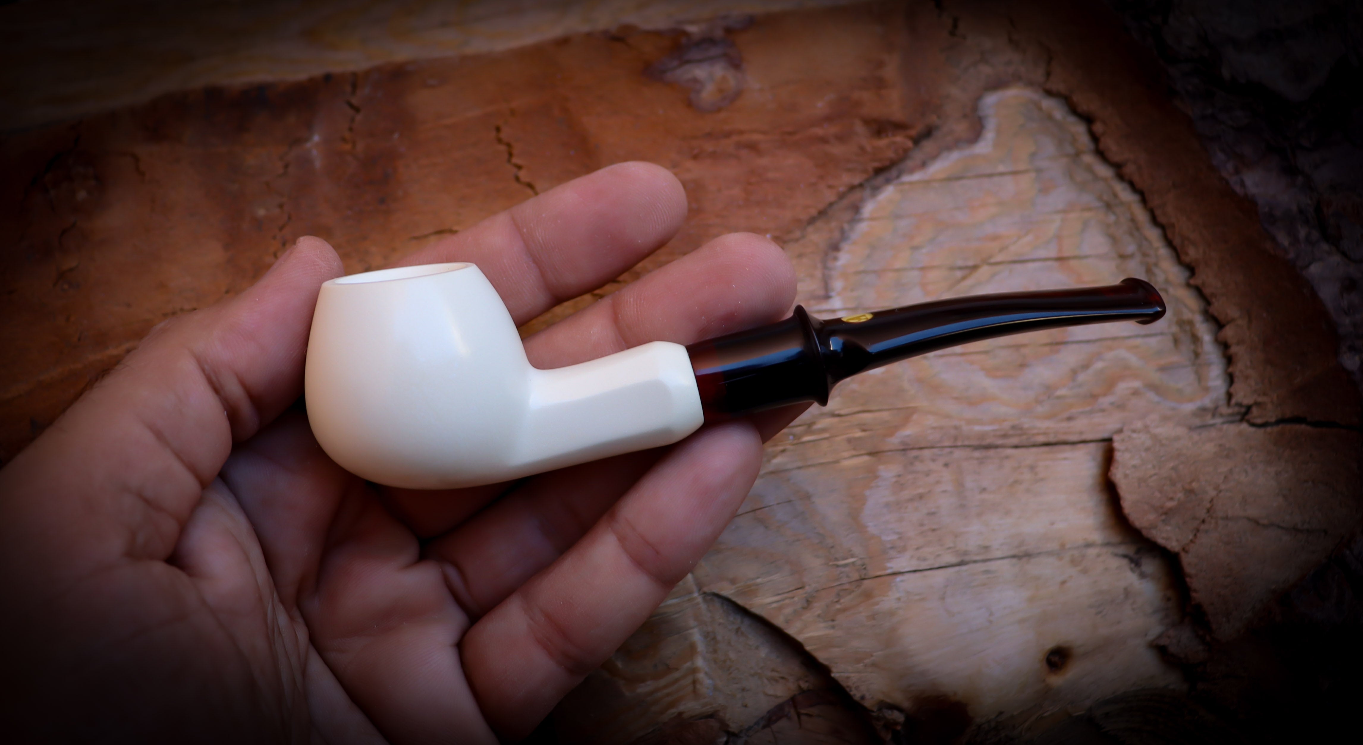 Apple Meerschaum, Smooth Special Handmade Apple Meerschaum Pipe With Leather Box- Astaş Meerschaum