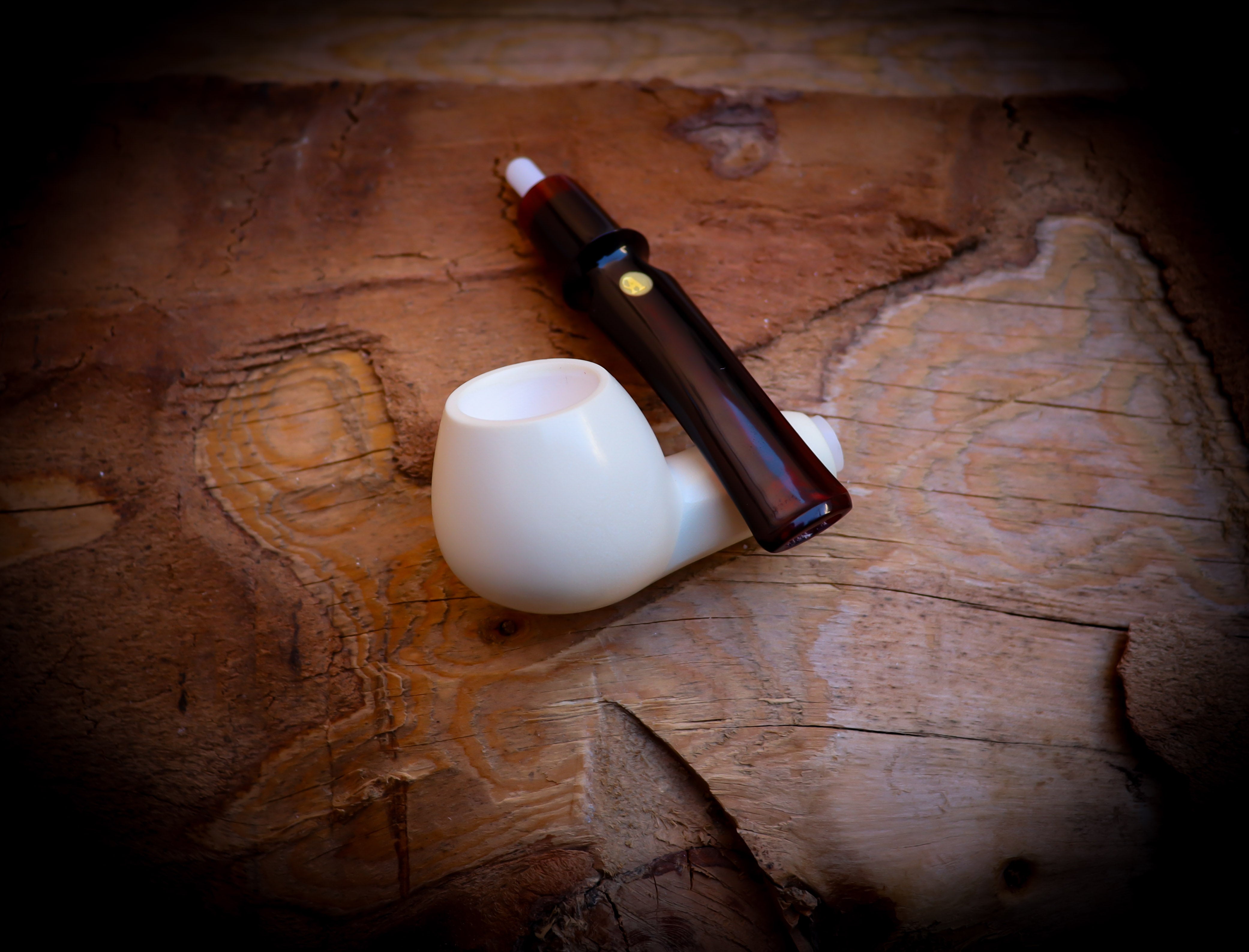 Apple Meerschaum, Smooth Special Handmade Apple Meerschaum Pipe With Leather Box- Astaş Meerschaum