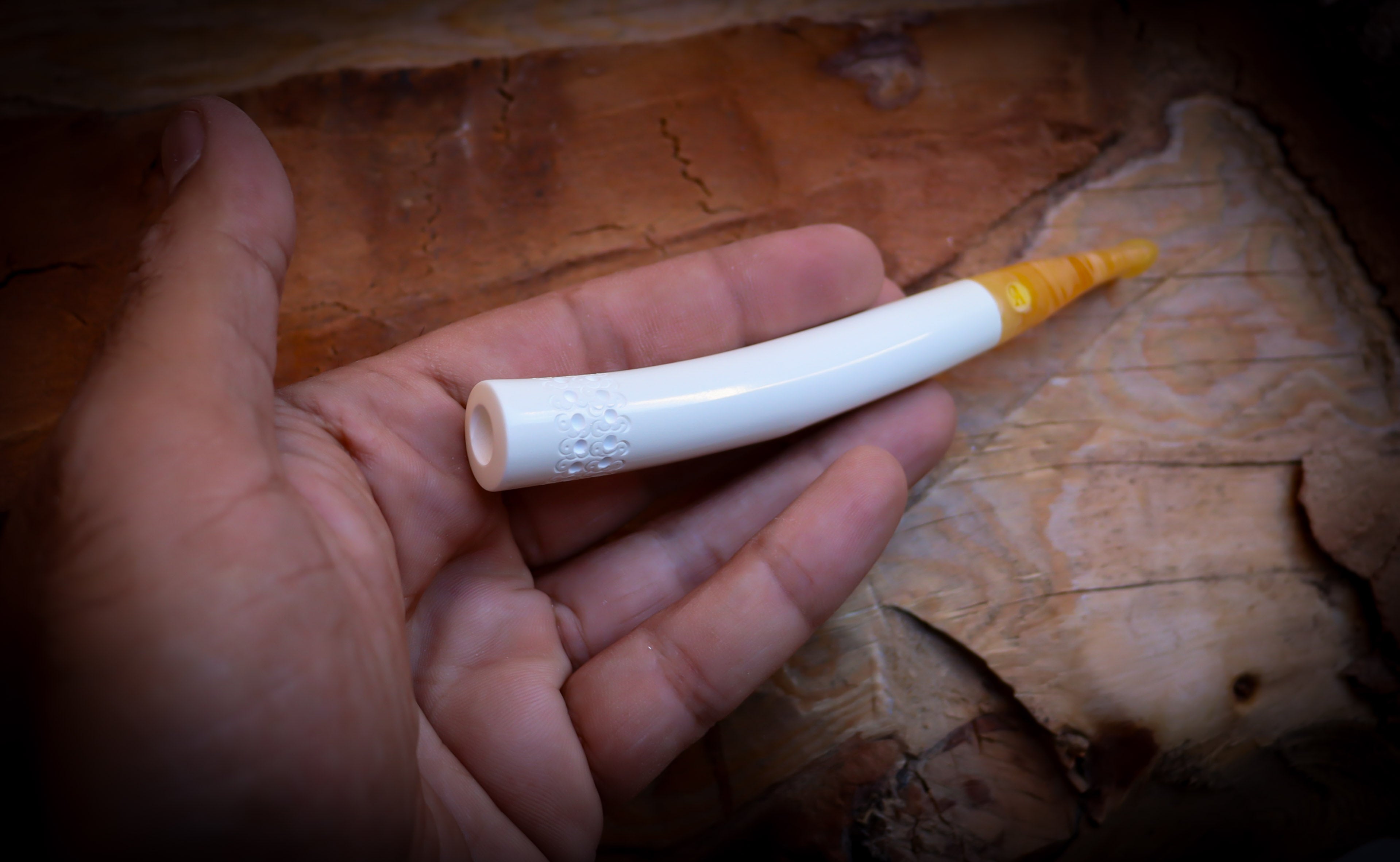 Special Handmade Cigarette Holder Meerschaum Pipe With Leather Box- Astaş Meerschaum