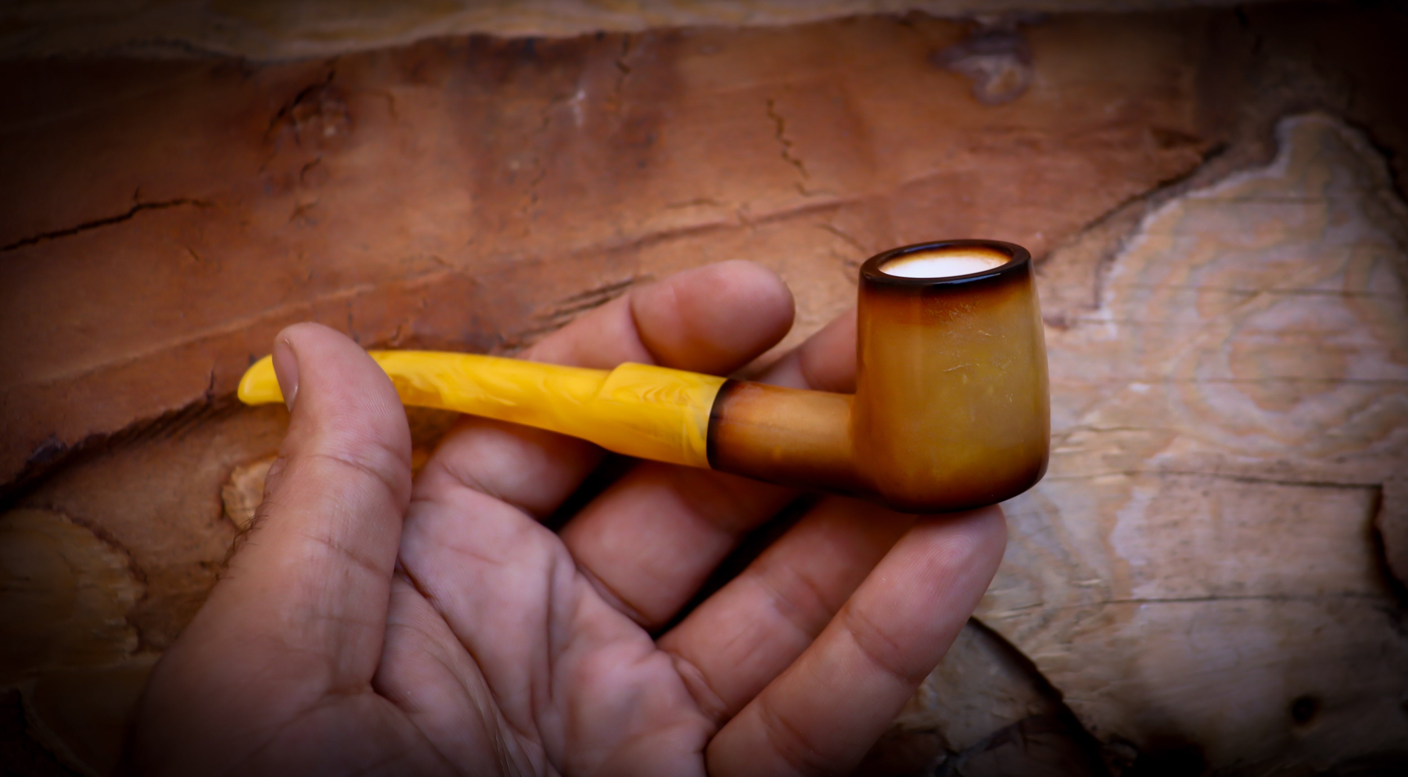 Lee Van Cleef, Calcined Smooth Special Handmade Poker Meerschaum Pipe With Leather Box- Astaş Meerschaum