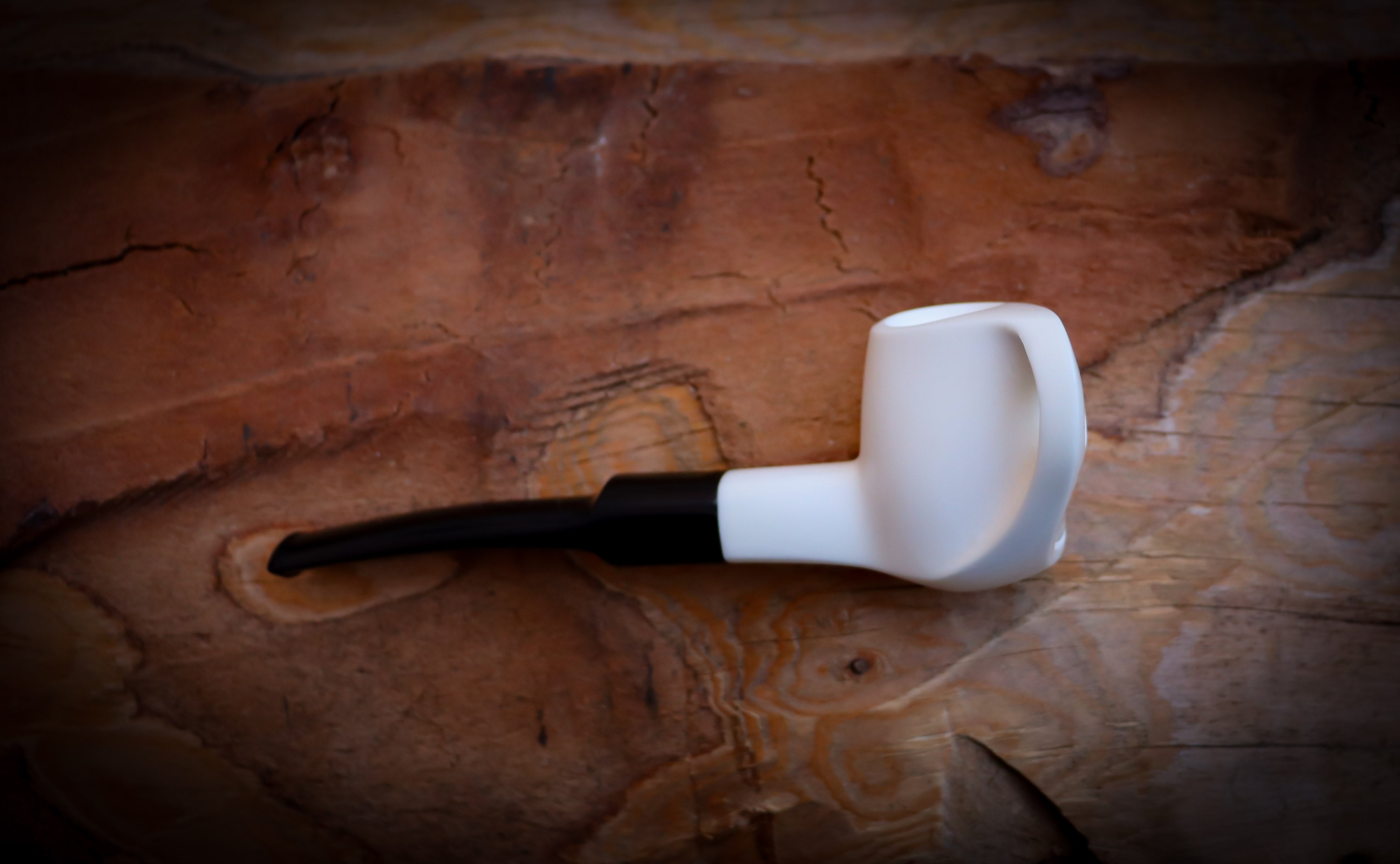 Unique Smooth Handmade Freehand Meerschaum Tobacco Pipe with Leather Case – Astaş Meerschaum