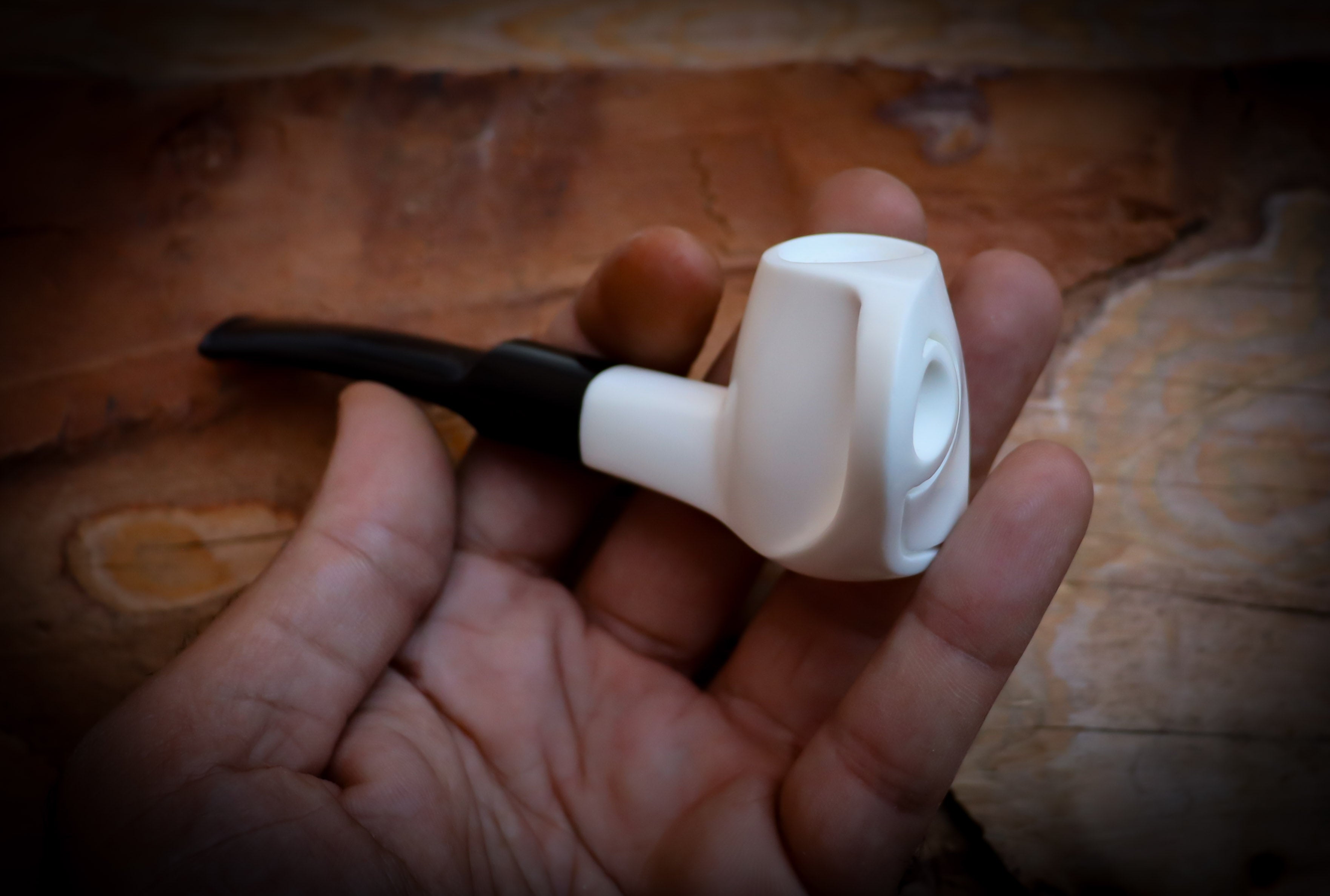 Unique Smooth Handmade Freehand Meerschaum Tobacco Pipe with Leather Case – Astaş Meerschaum