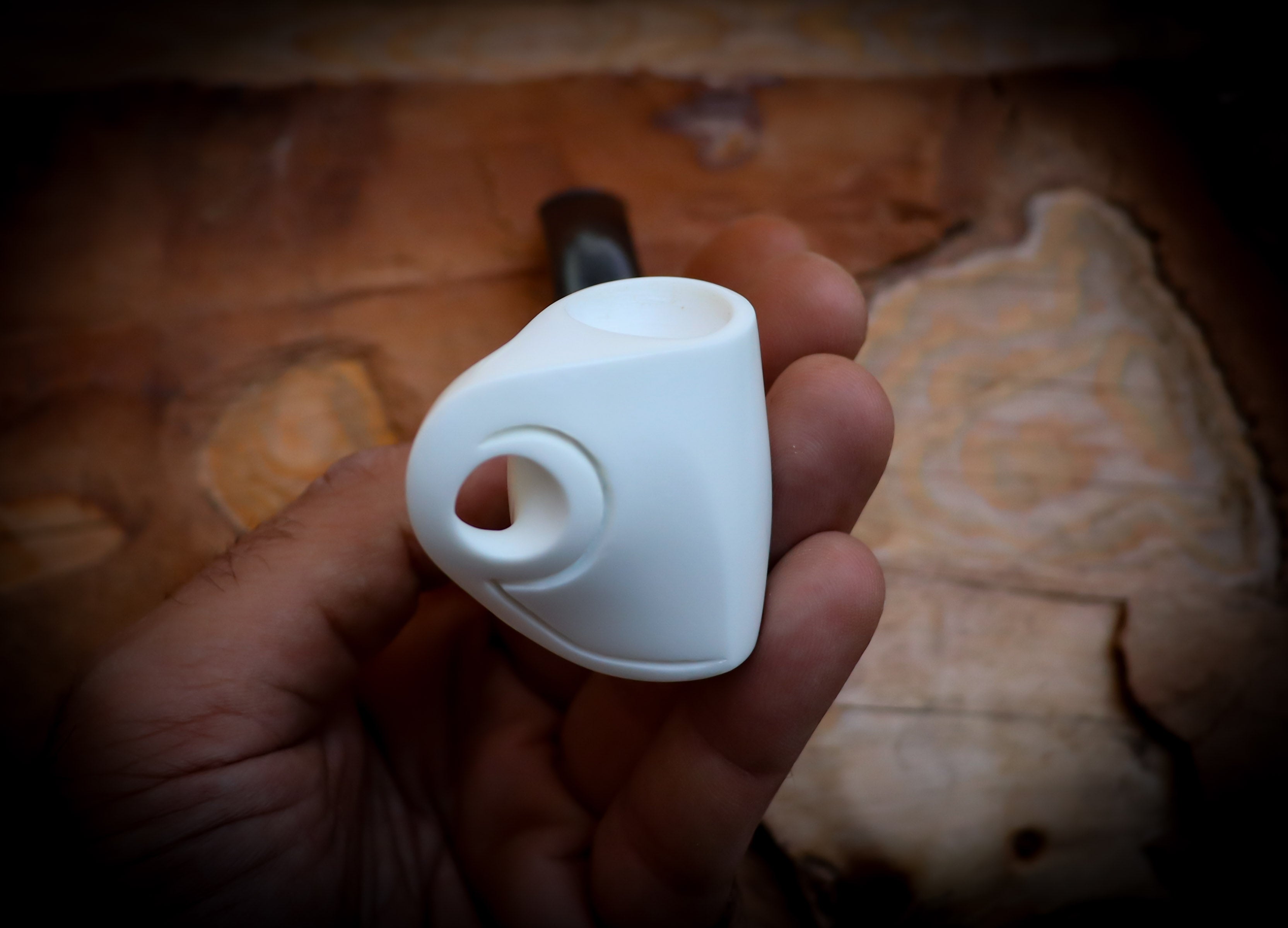 Unique Smooth Handmade Freehand Meerschaum Tobacco Pipe with Leather Case – Astaş Meerschaum