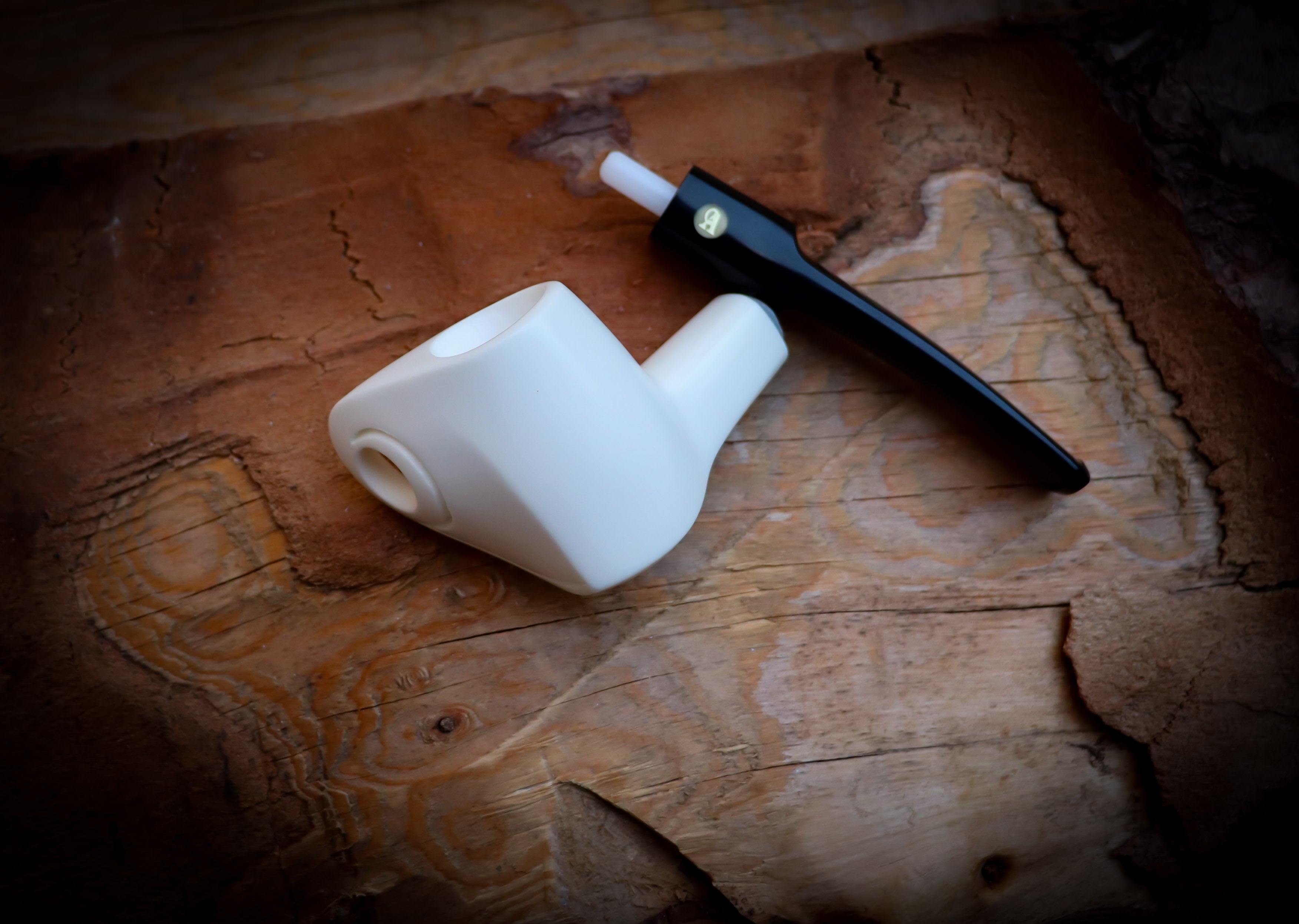 Unique Smooth Handmade Freehand Meerschaum Tobacco Pipe with Leather Case – Astaş Meerschaum