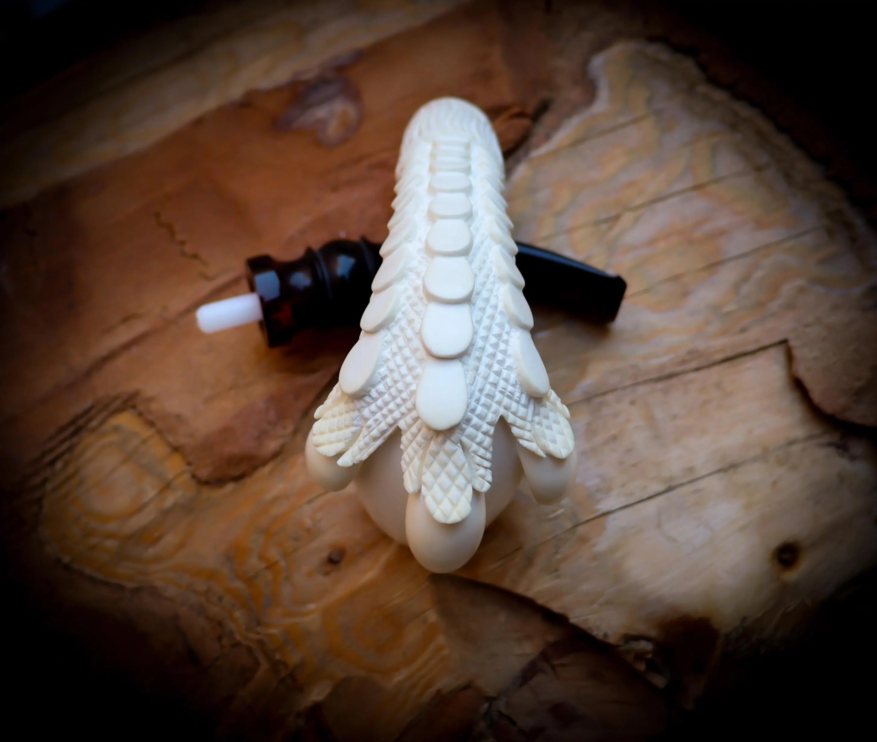 Smooth Special Handmade Large Size Eagle Claw Meerschaum Pipe With Leather Box-Astaş Meerschaum