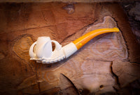 Cigarette Holder Eagle Claw Meerschaum Pipe With Leather Case-Astaş Meerschaum