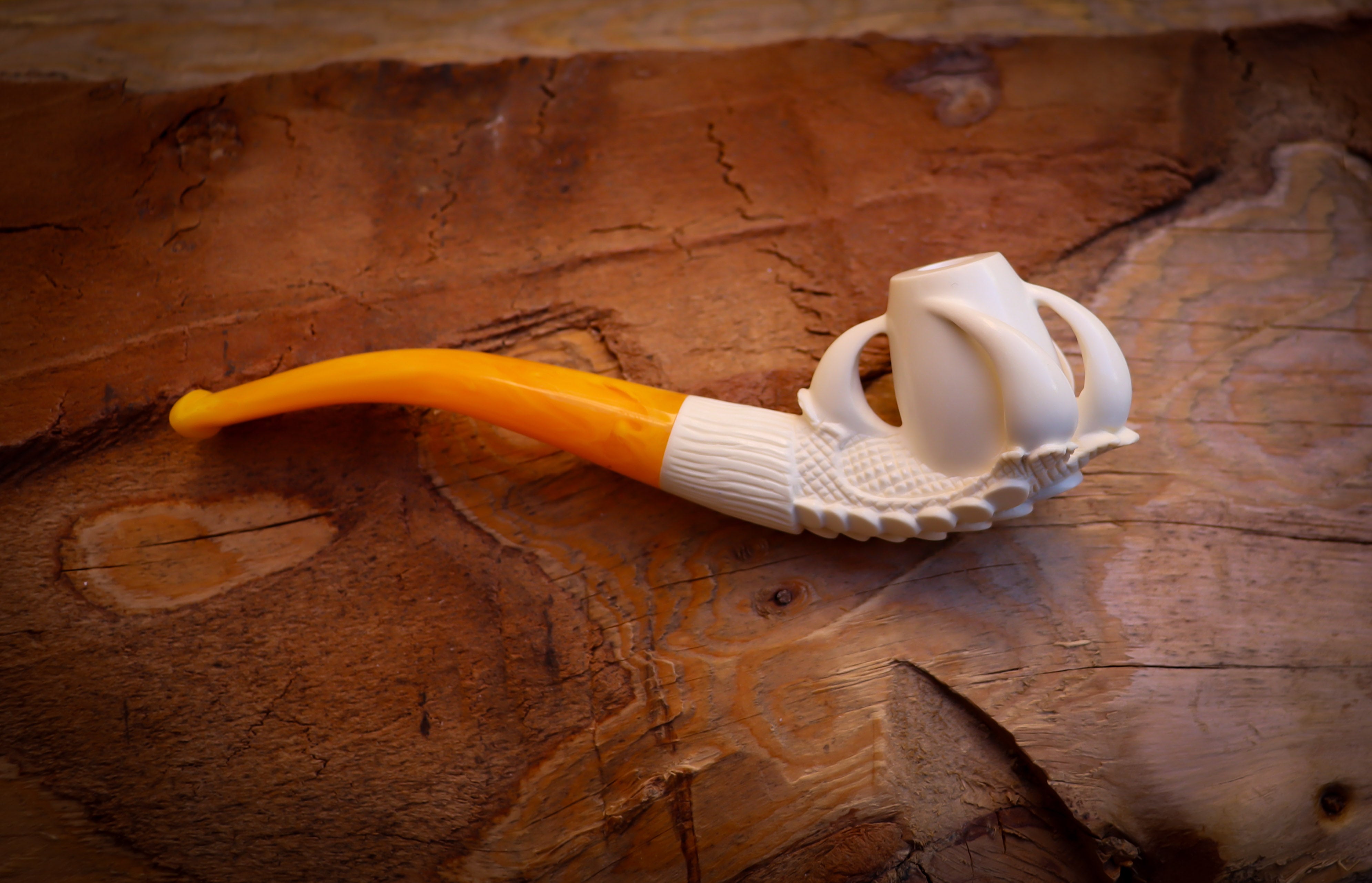 Cigarette Holder Eagle Claw Meerschaum Pipe With Leather Case-Astaş Meerschaum