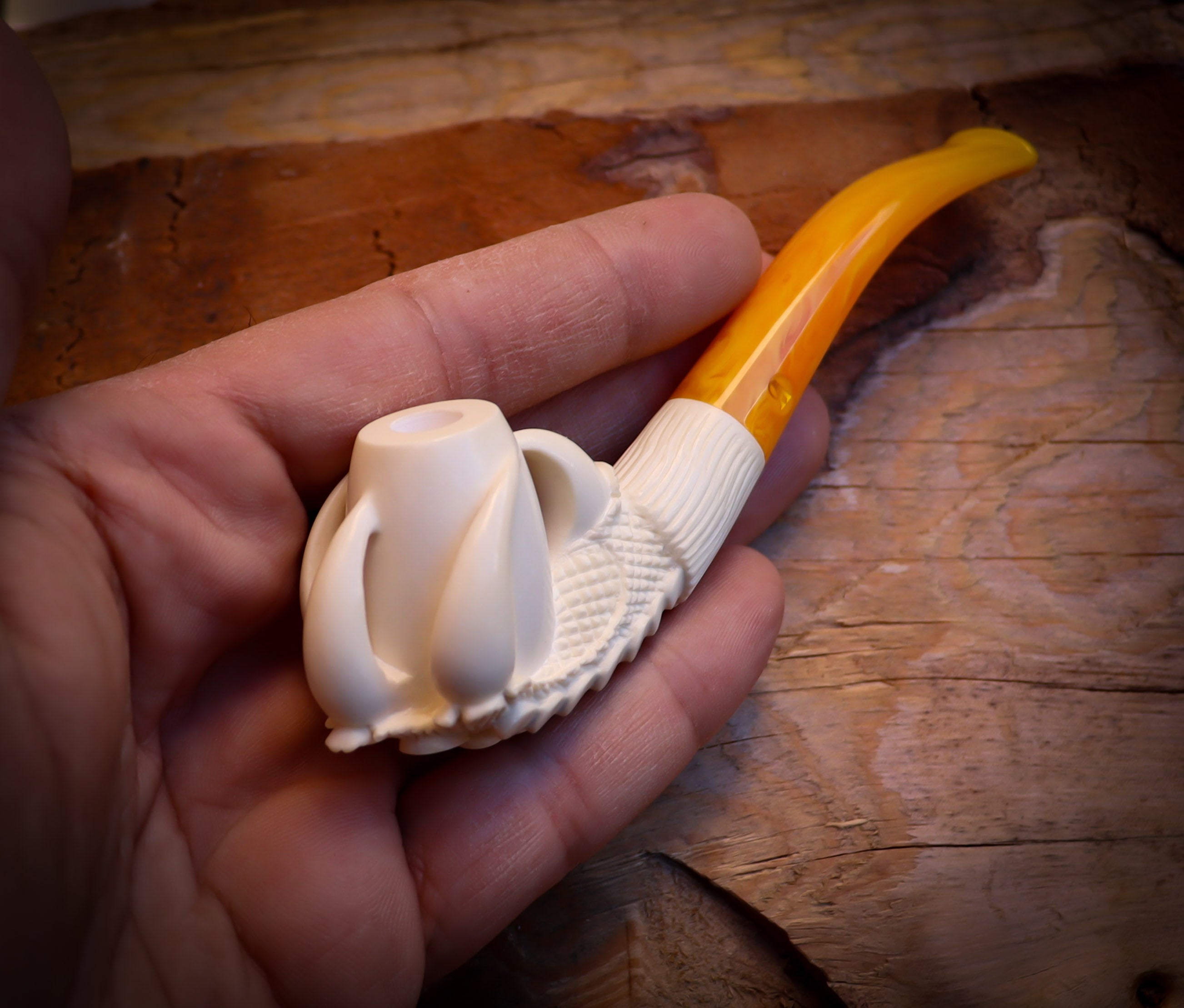 Cigarette Holder Eagle Claw Meerschaum Pipe With Leather Case-Astaş Meerschaum