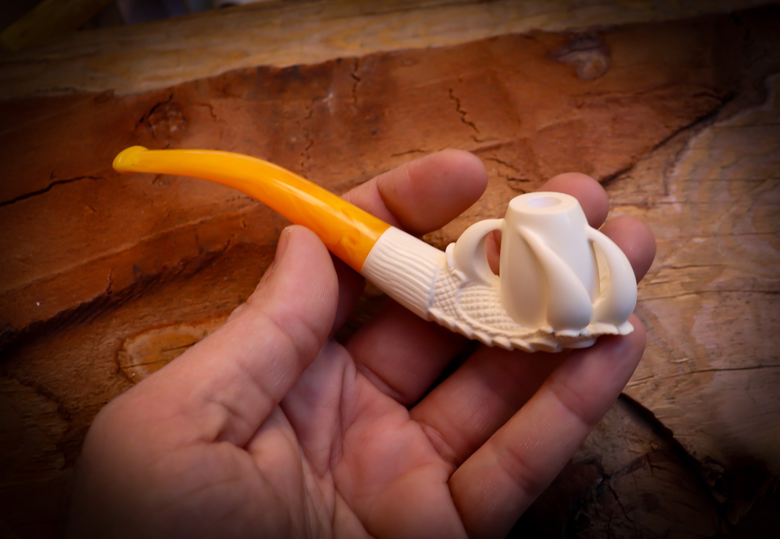 Cigarette Holder Eagle Claw Meerschaum Pipe With Leather Case-Astaş Meerschaum
