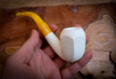 Panel Meerschaum Pipe With Leather Case-Astaş Meerschaum