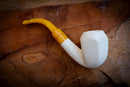 Panel Meerschaum Pipe With Leather Case-Astaş Meerschaum