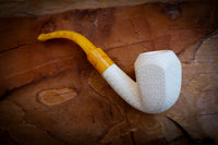 Panel Meerschaum Pipe With Leather Case-Astaş Meerschaum