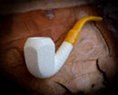 Panel Meerschaum Pipe With Leather Case-Astaş Meerschaum