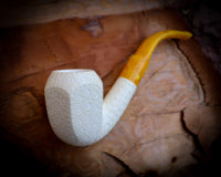 Panel Meerschaum Pipe With Leather Case-Astaş Meerschaum
