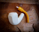 Panel Meerschaum Pipe With Leather Case-Astaş Meerschaum