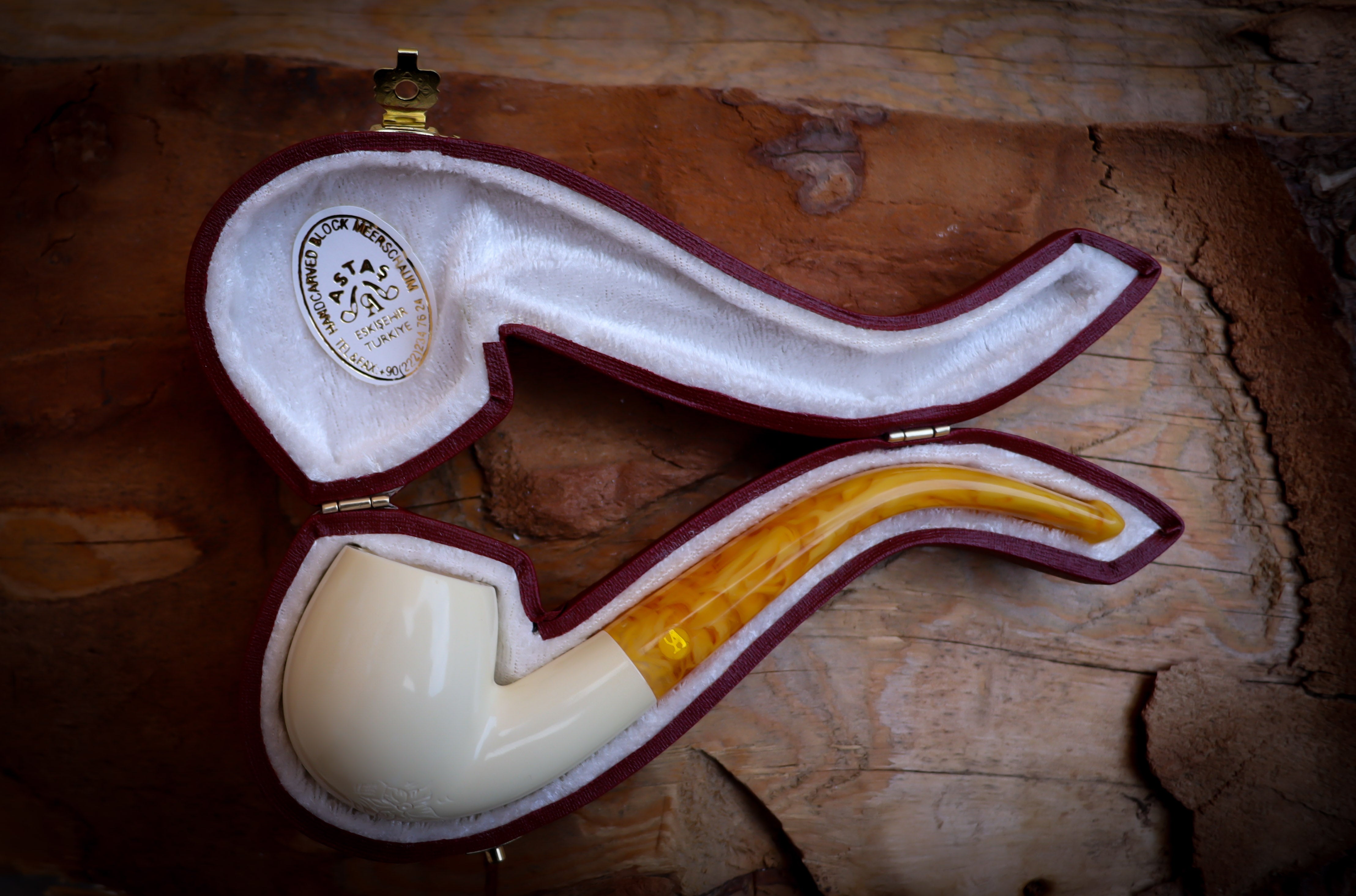 Apple Meerschaum Pipe With Leather Case-Astaş Meerschaum
