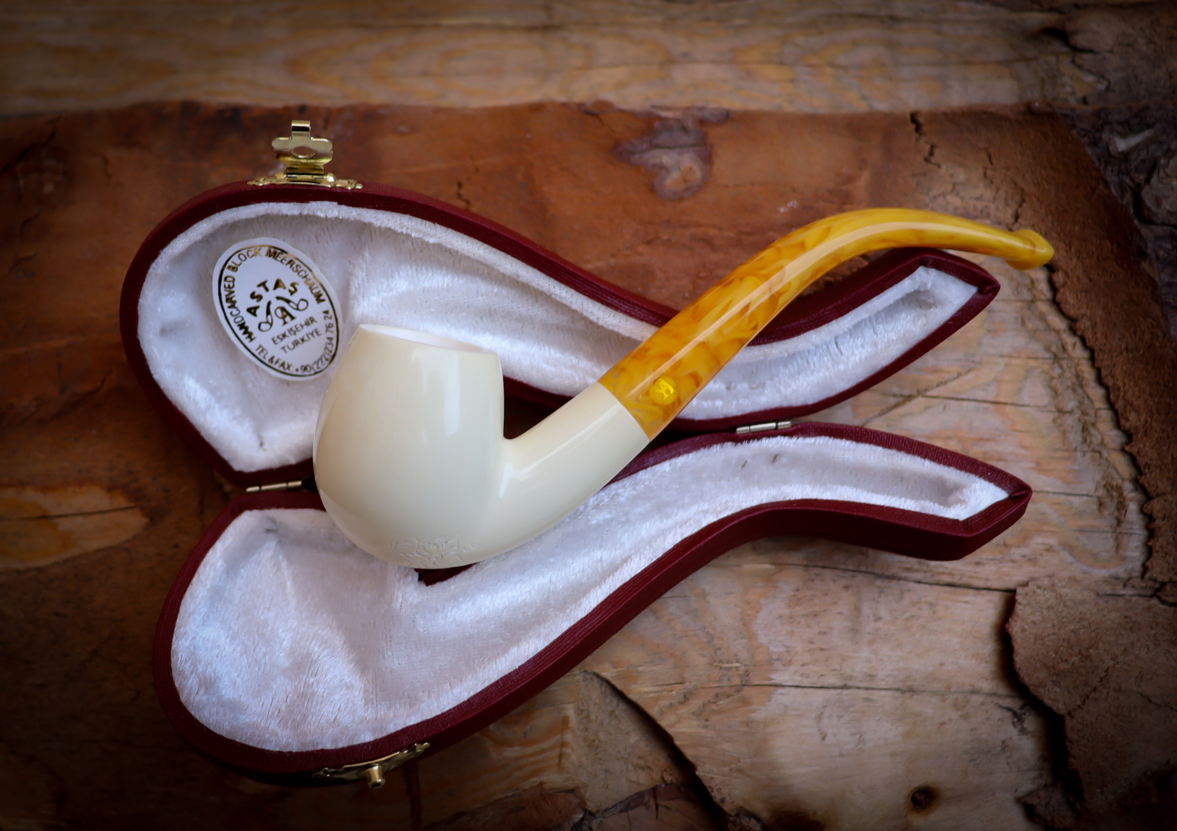 Apple Meerschaum Pipe With Leather Case-Astaş Meerschaum