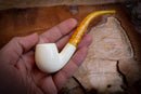 Apple Meerschaum Pipe With Leather Case-Astaş Meerschaum
