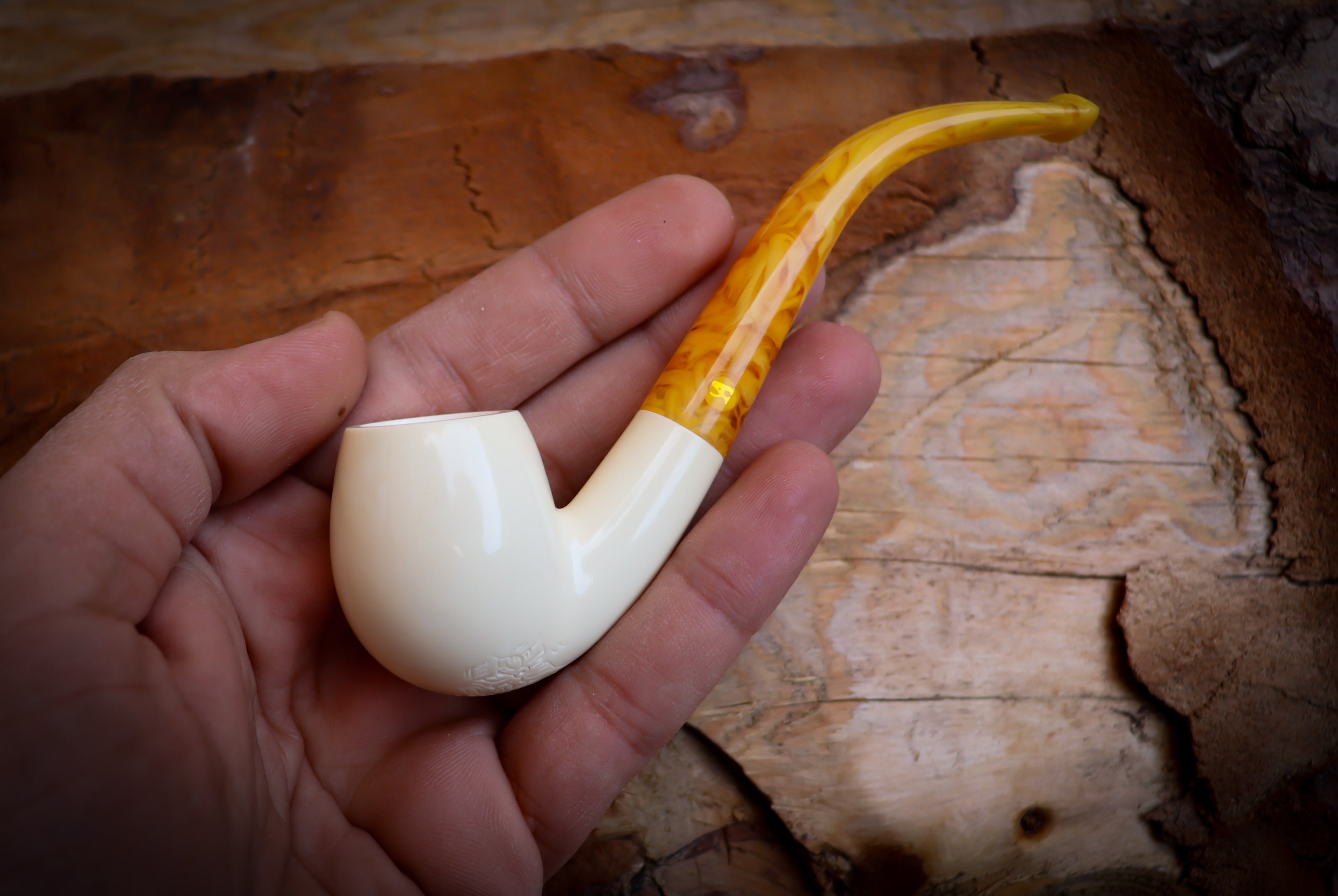Apple Meerschaum Pipe With Leather Case-Astaş Meerschaum