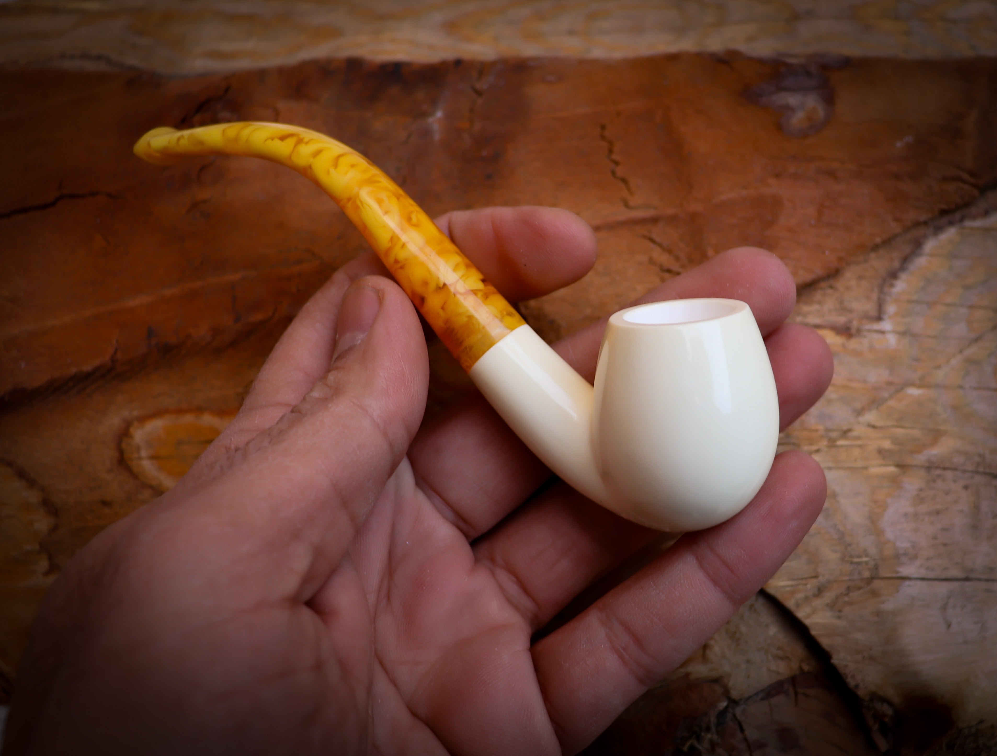 Apple Meerschaum Pipe With Leather Case-Astaş Meerschaum