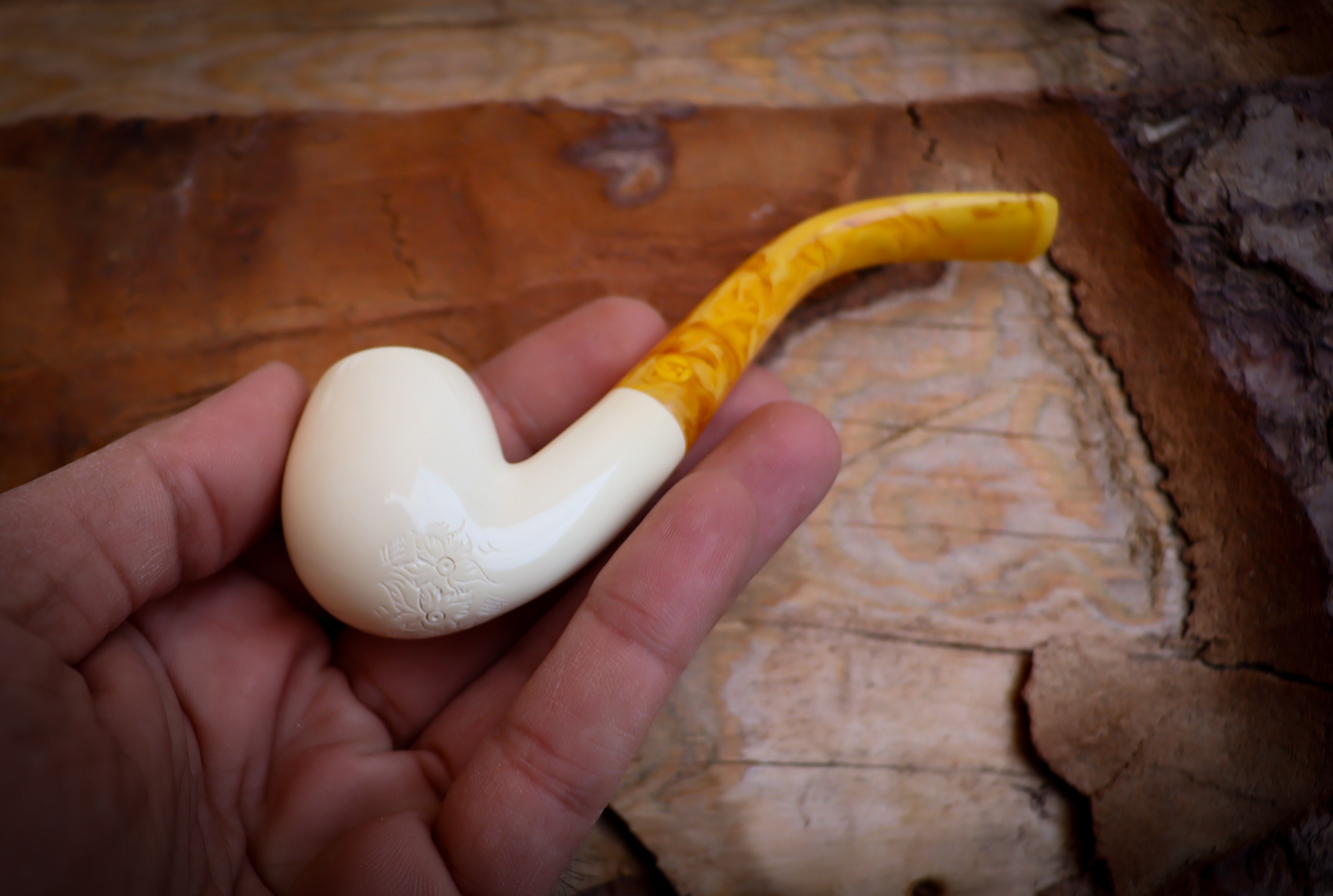 Apple Meerschaum Pipe With Leather Case-Astaş Meerschaum