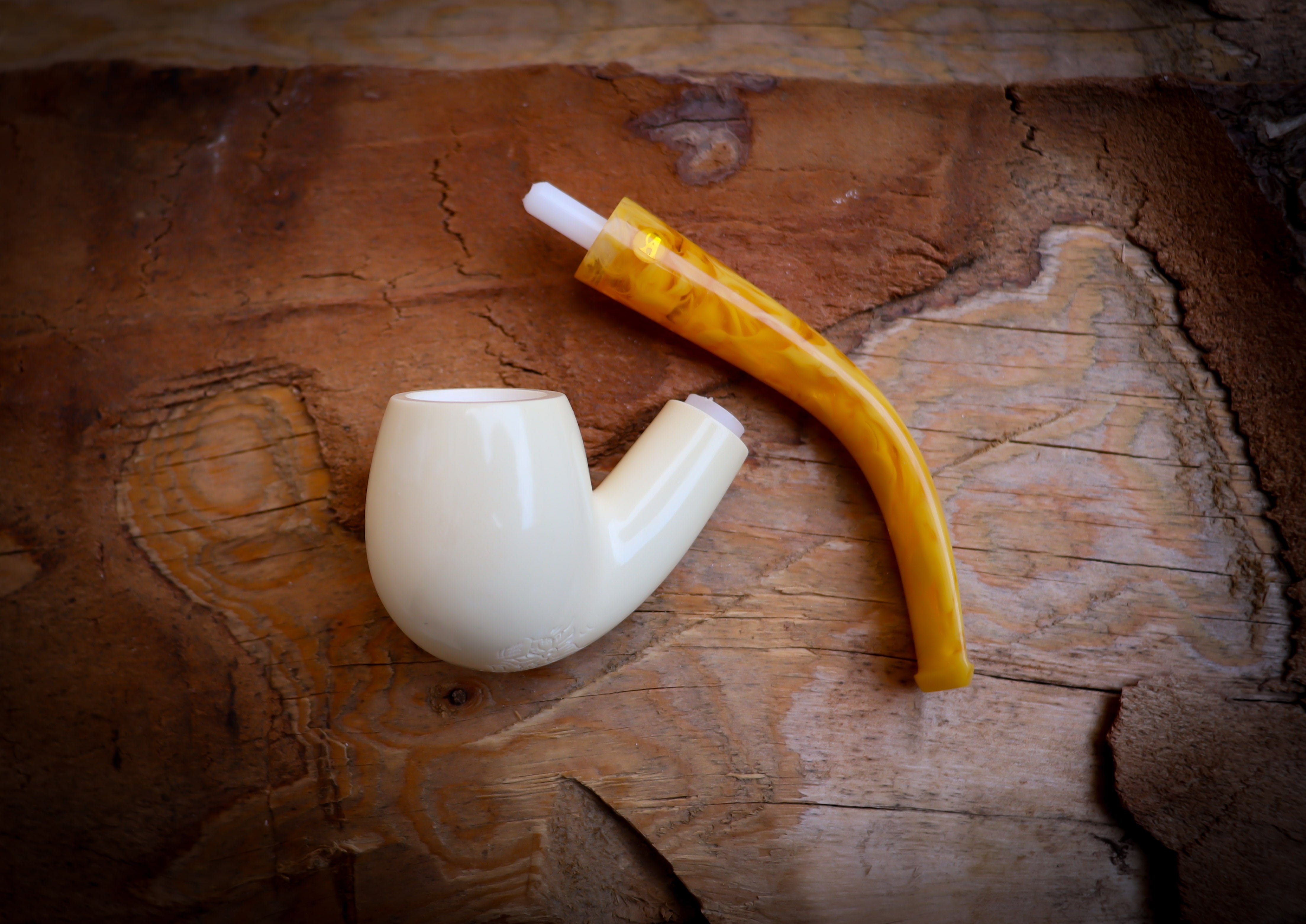 Apple Meerschaum Pipe With Leather Case-Astaş Meerschaum
