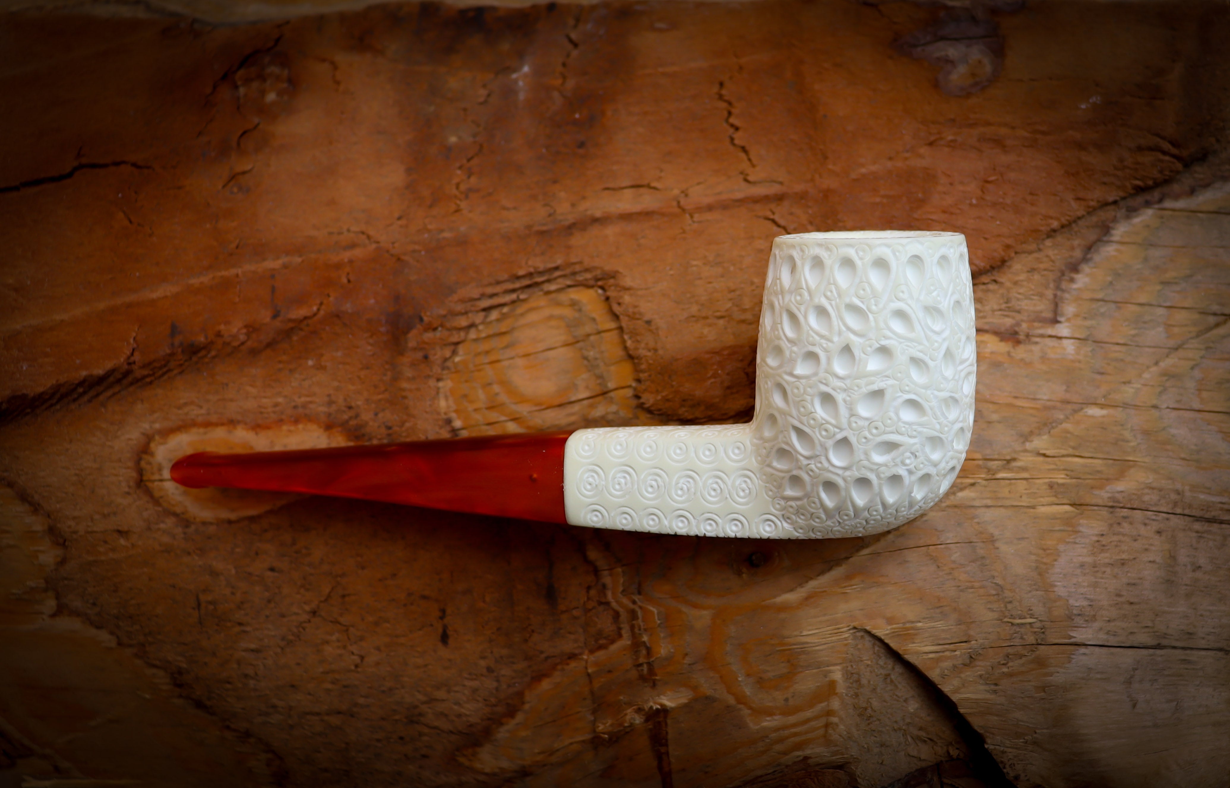 Billard Meerschaum Pipe With Leather Case-Astaş Meerschaum