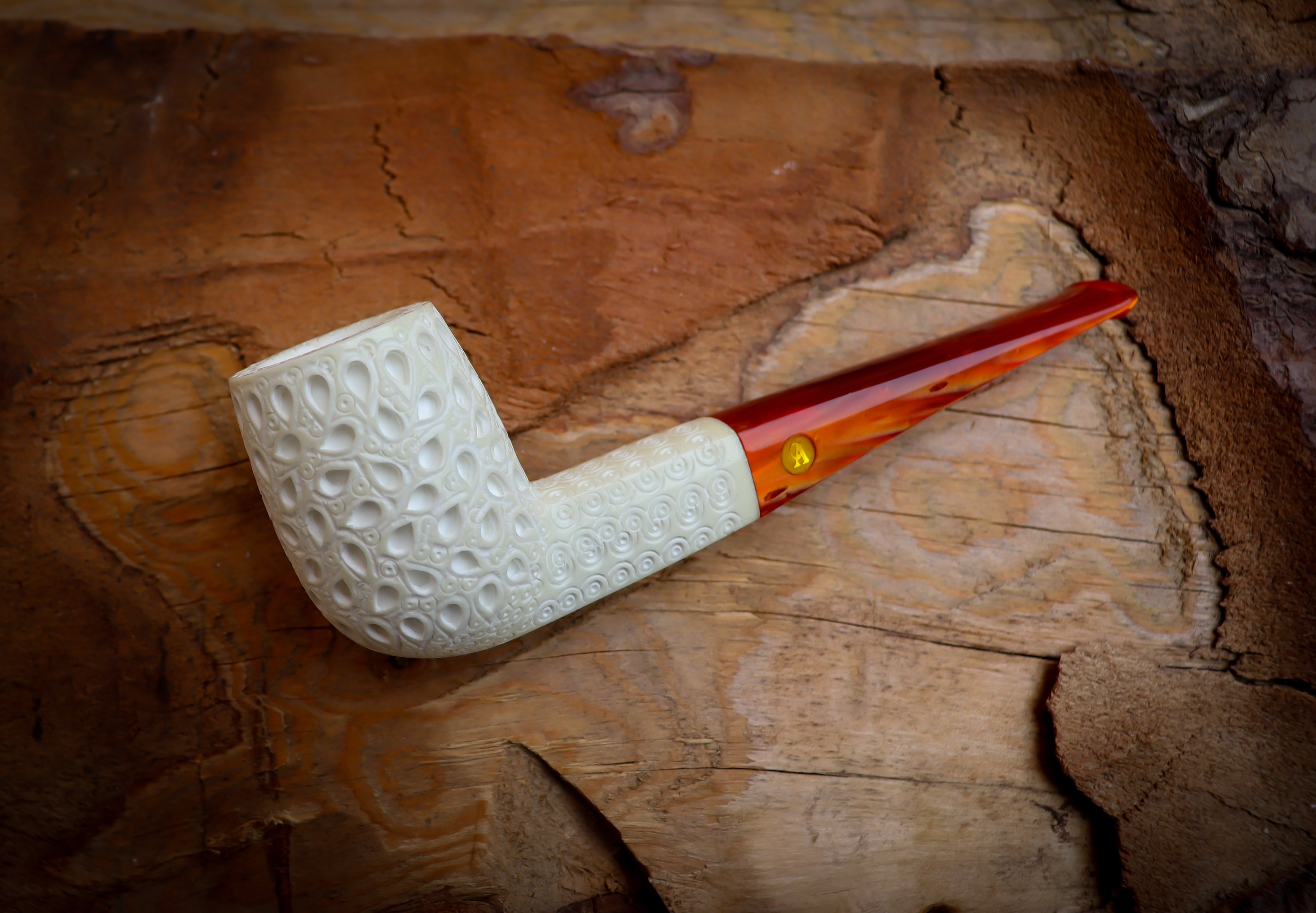 Billard Meerschaum Pipe With Leather Case-Astaş Meerschaum