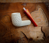 Billard Meerschaum Pipe With Leather Case-Astaş Meerschaum