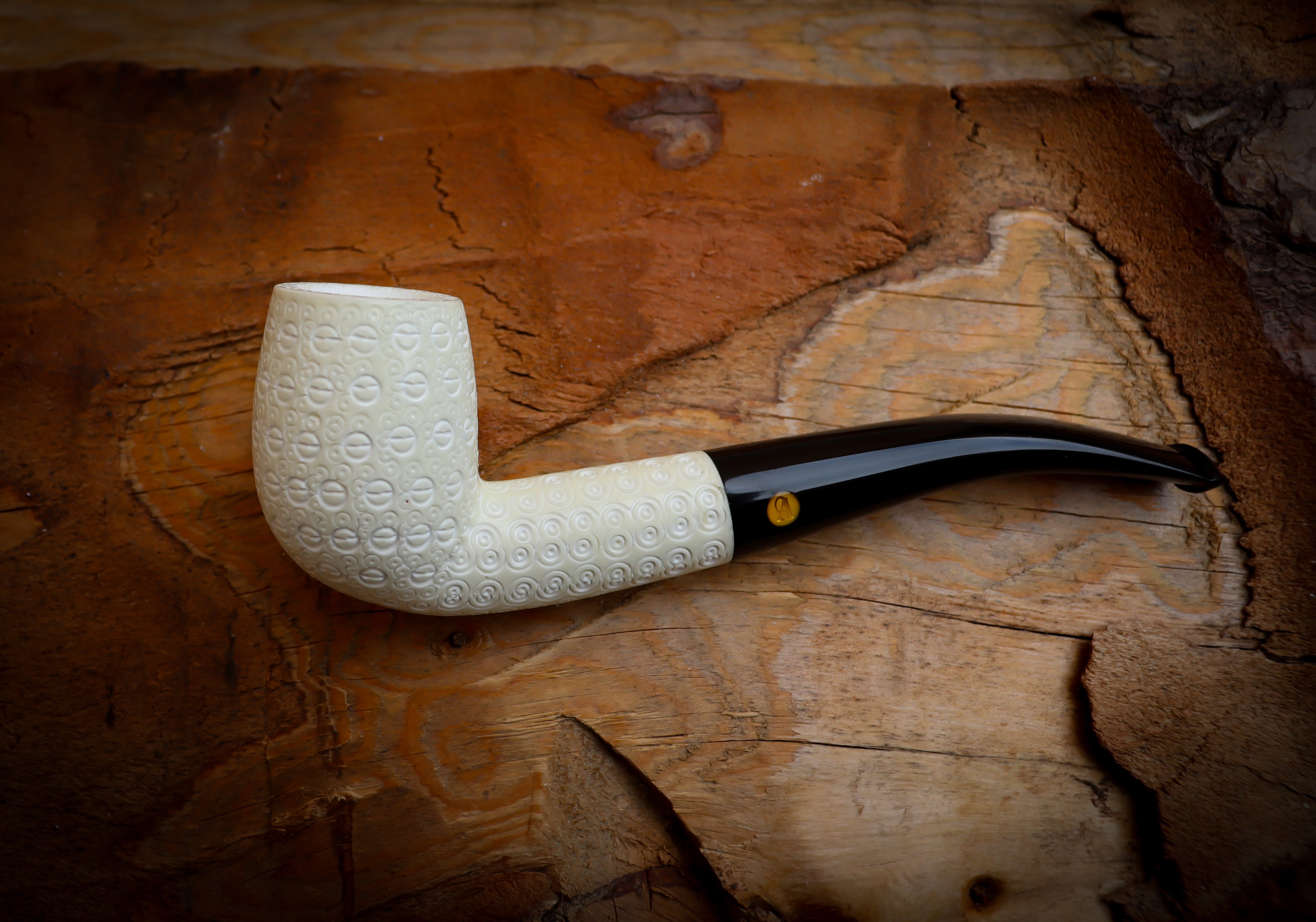 Premium Block Half Bent Meerschaum Pipe With Leather Case-Astaş Meerschaum