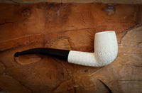 Premium Block Half Bent Meerschaum Pipe With Leather Case-Astaş Meerschaum