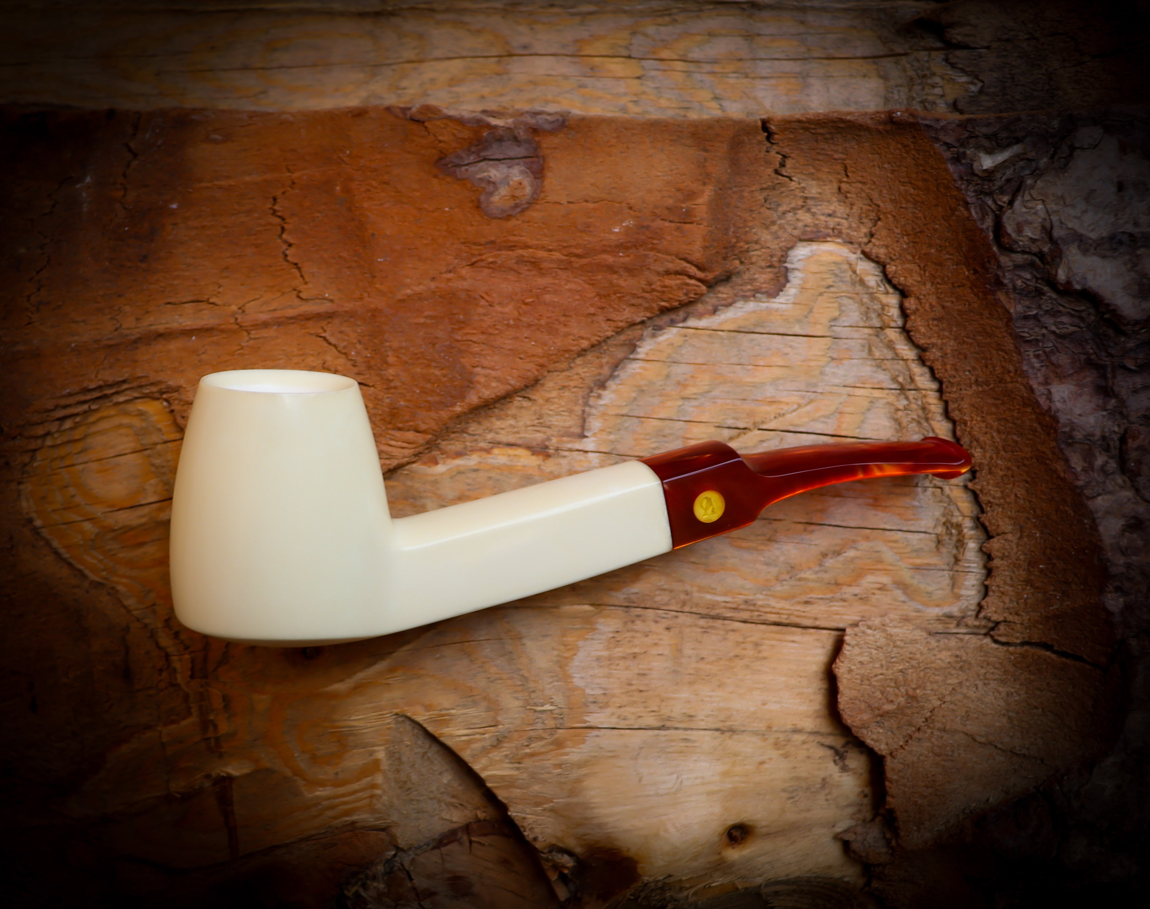 Smooth Special Handmade Freehand Meerschaum Pipe With Leather Box- Astaş Meerschaum